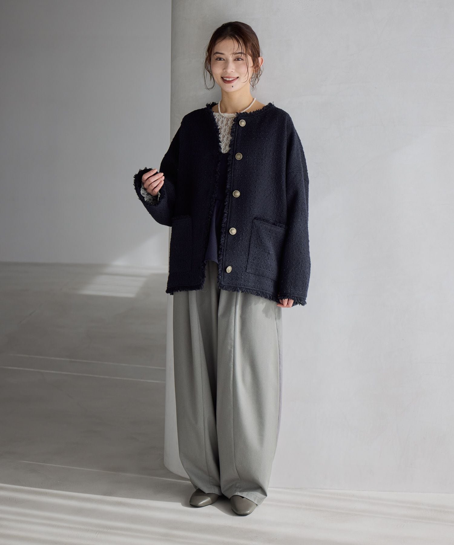 studio CLIP｜ドルマンツイードジャケット《オケージョン2026SS