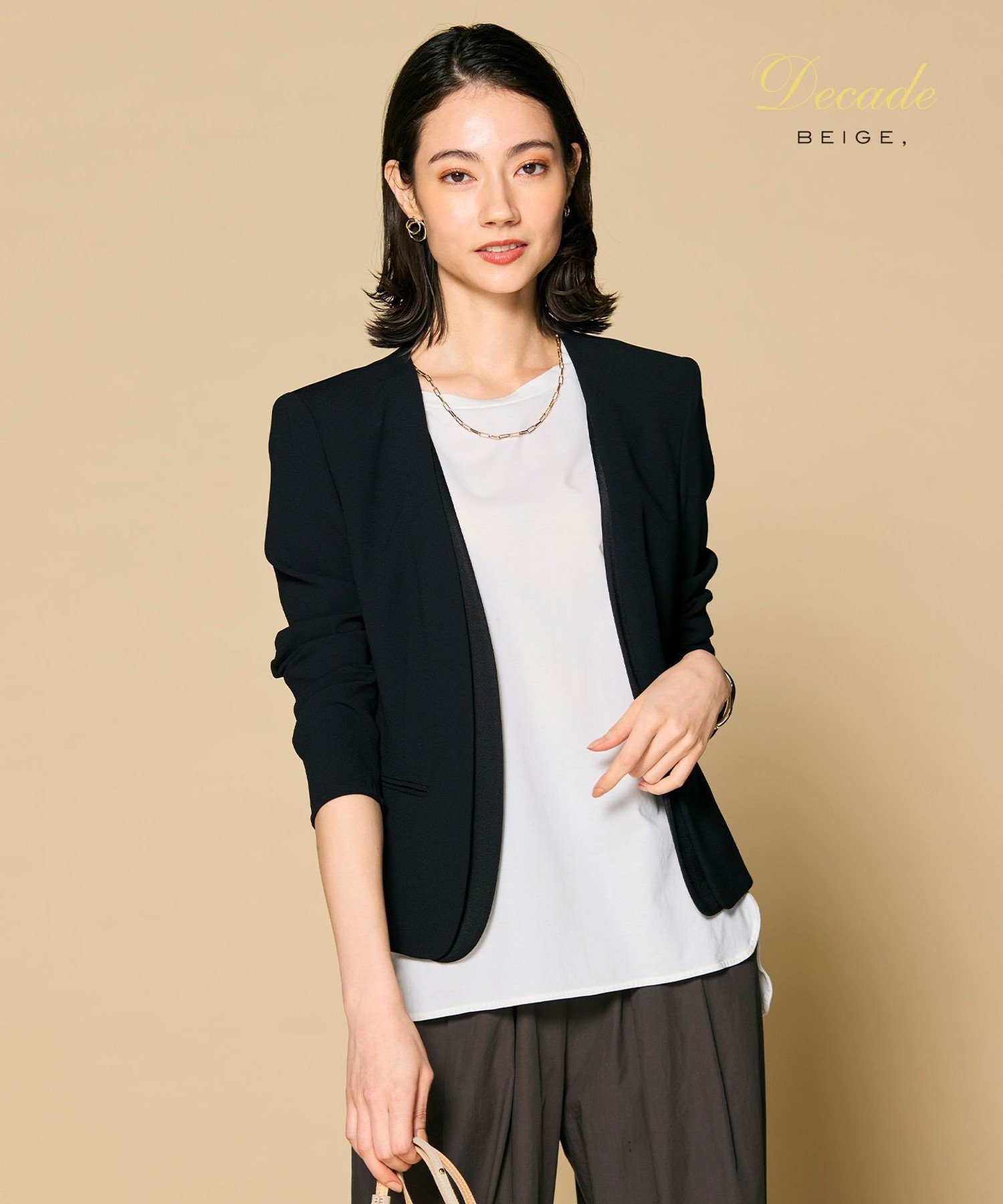 BEIGE,｜CINDY / ダブルカラージャケット | Rakuten Fashion(楽天