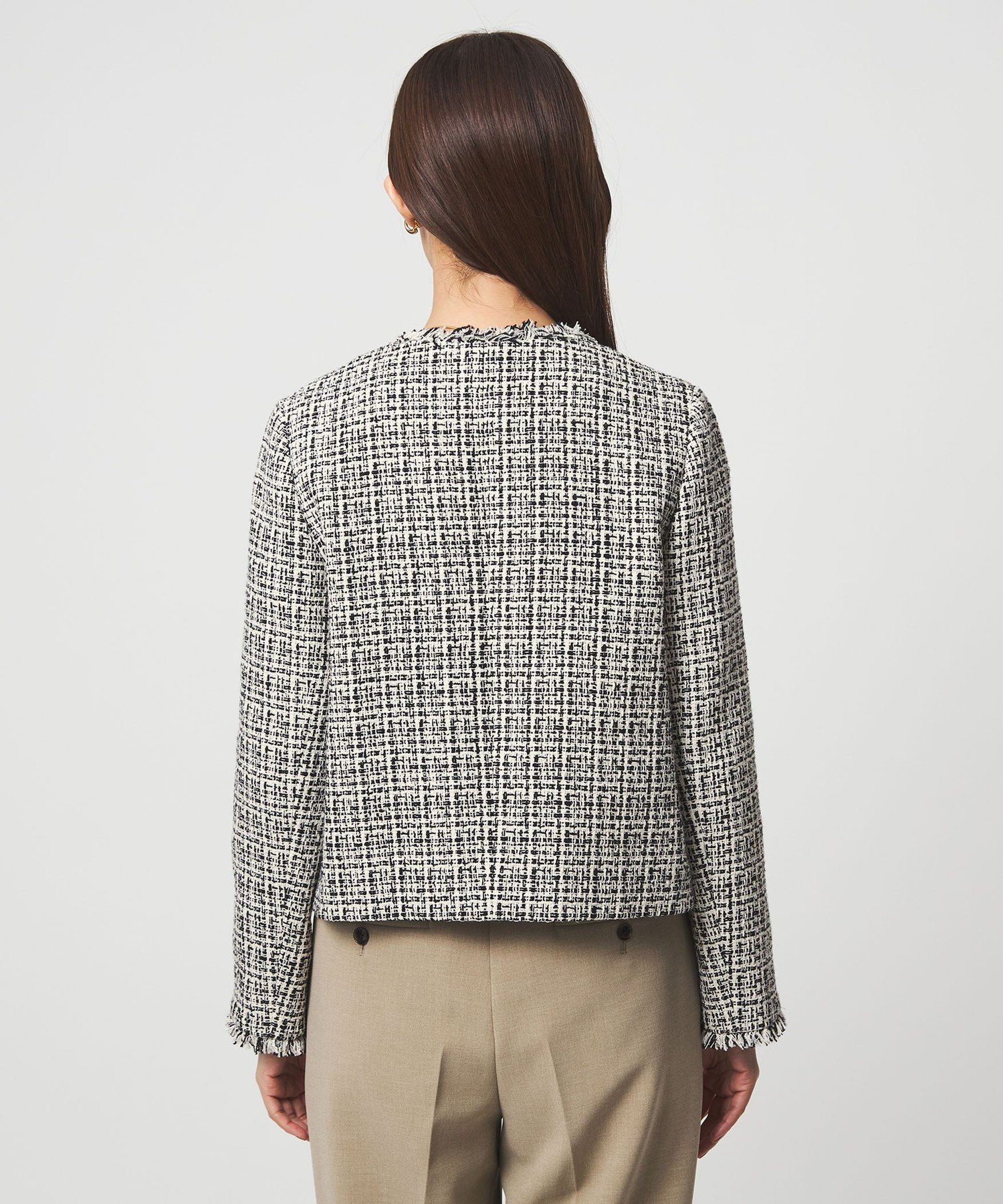 UNITED ARROWS green label relaxing｜ツイードライク ノーカラー