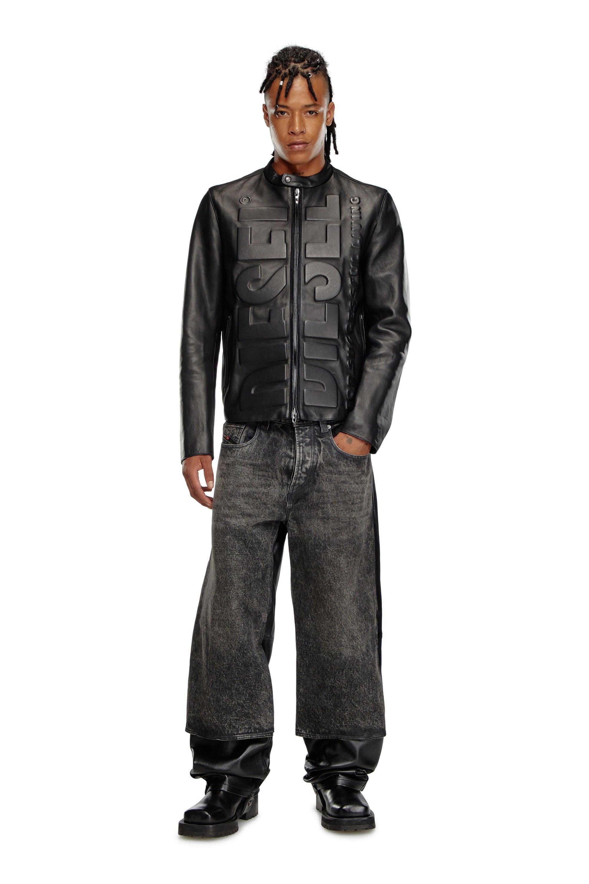 DIESEL｜メンズ レザージャケット ロゴ | Rakuten Fashion(楽天