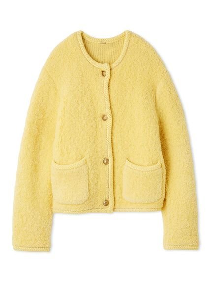 Mila Owen｜金釦ムートンライクボアニットカーディガン | Rakuten