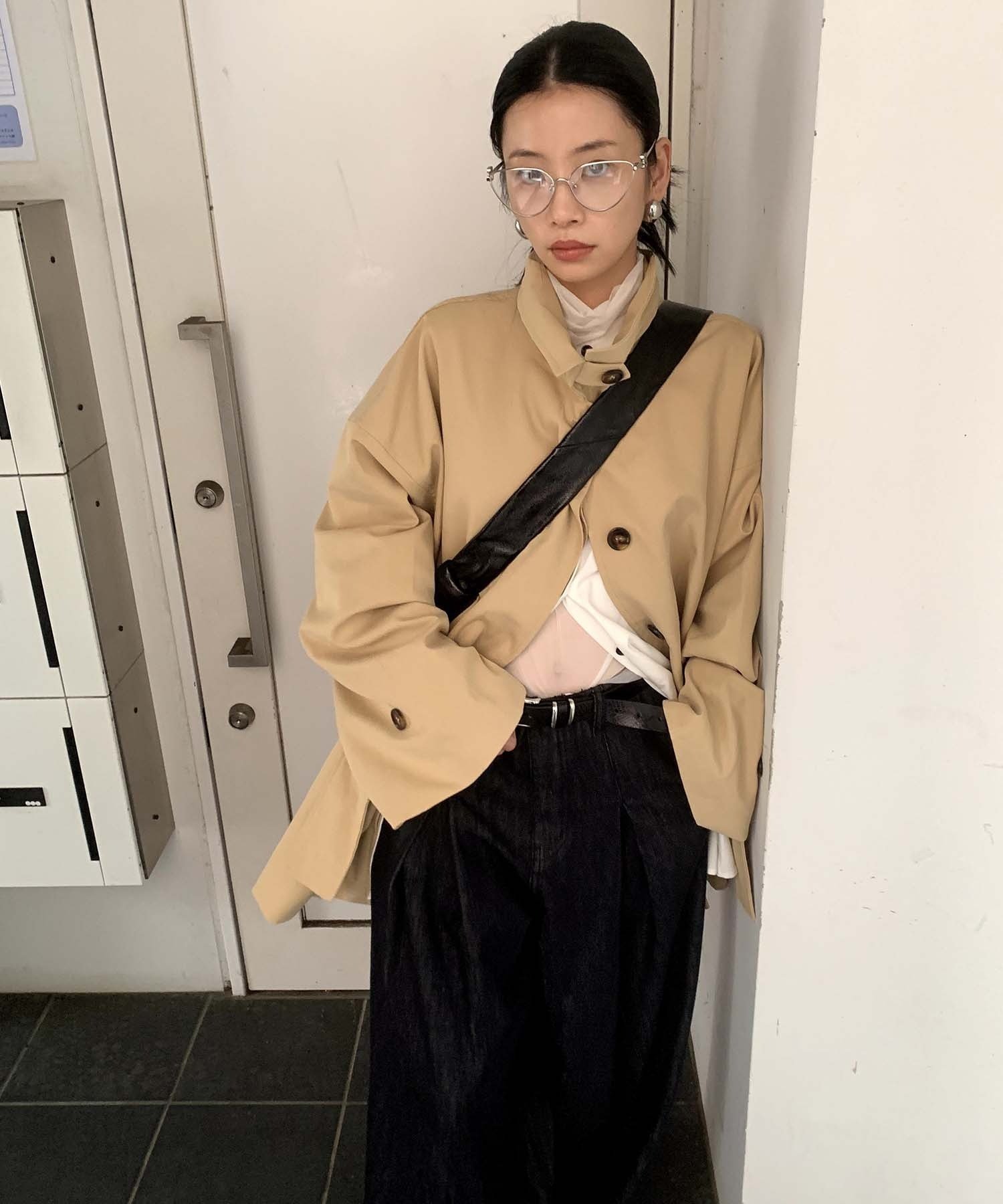 chuclla｜【LONSLAN】ワイドスリーブ ステンカラーオーバーコート