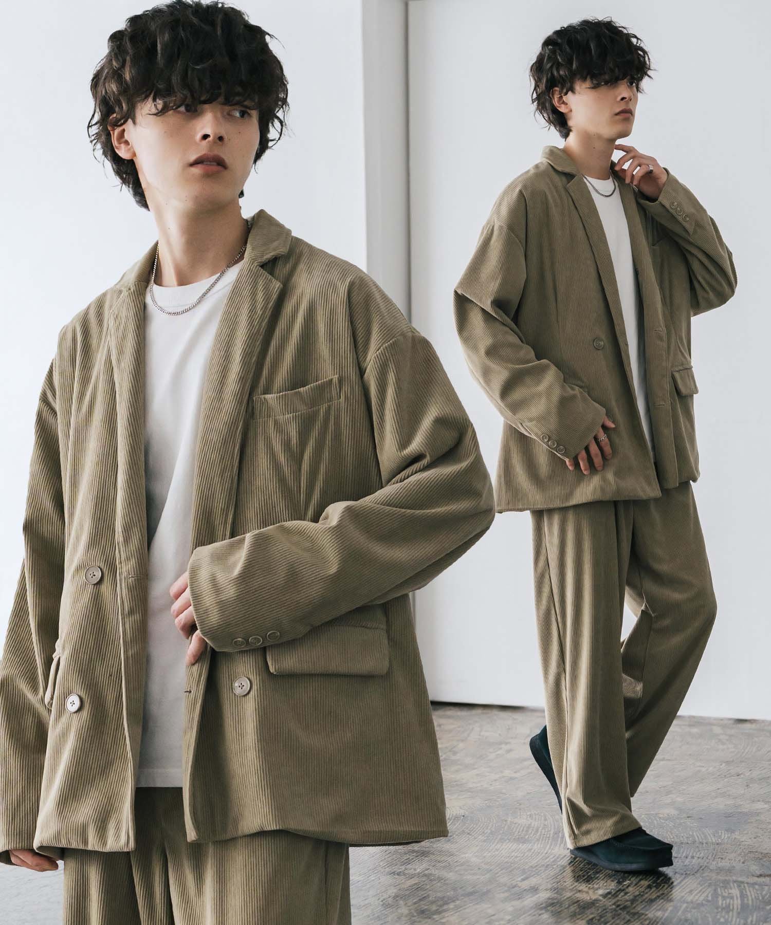 Rocky Monroe｜コーデュロイセットアップ ダブルテーラードジャケット