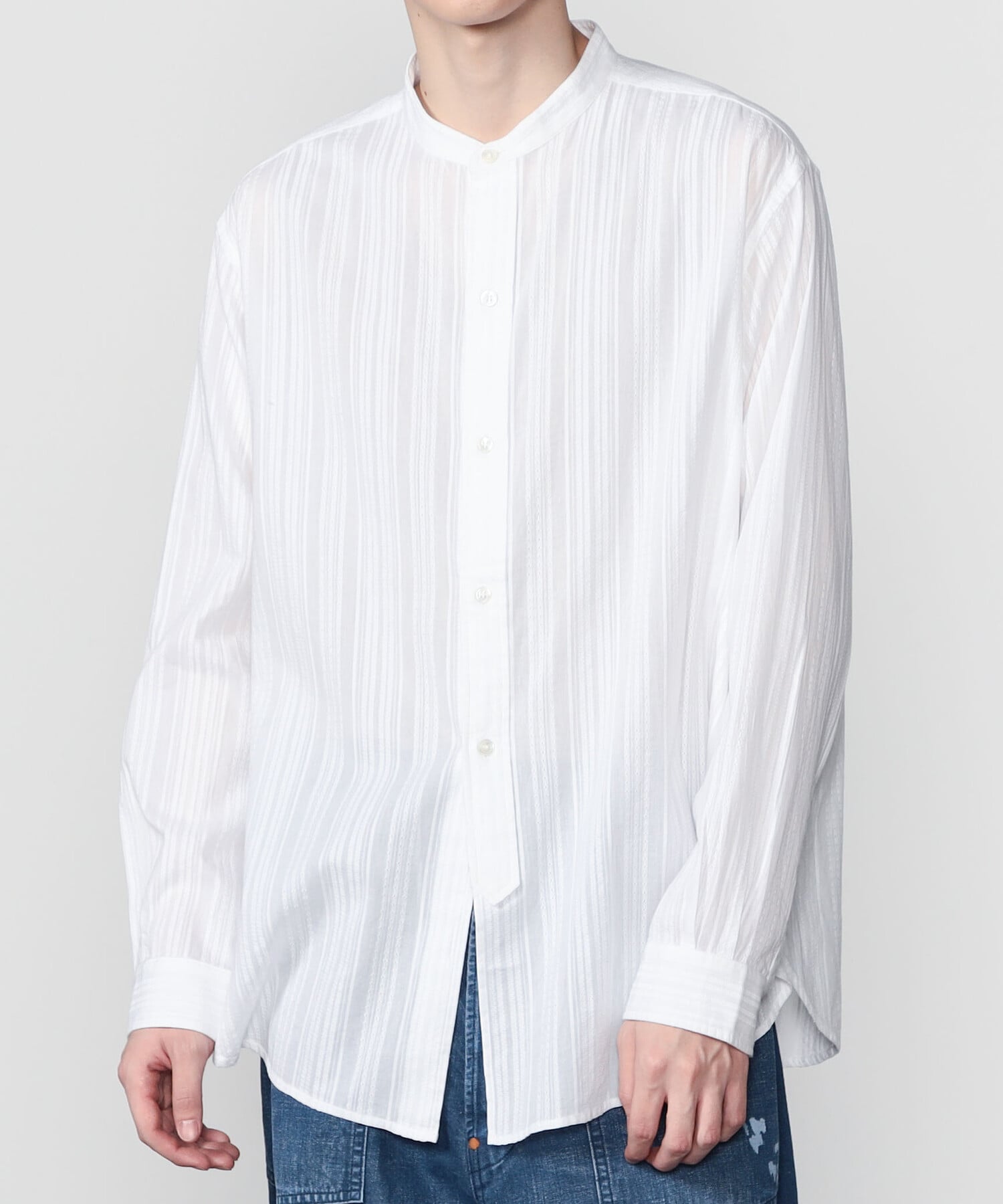 Bshop｜INDIA INDUSTRY | コットンドビー バンドカラーシャツ MEN