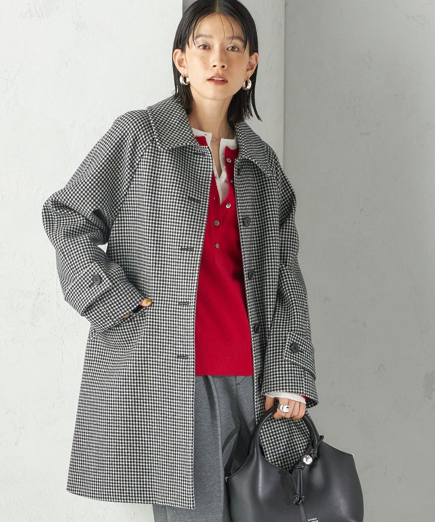 SHIPS｜千鳥 / ソリッド ウール メルトン ステンカラー コート