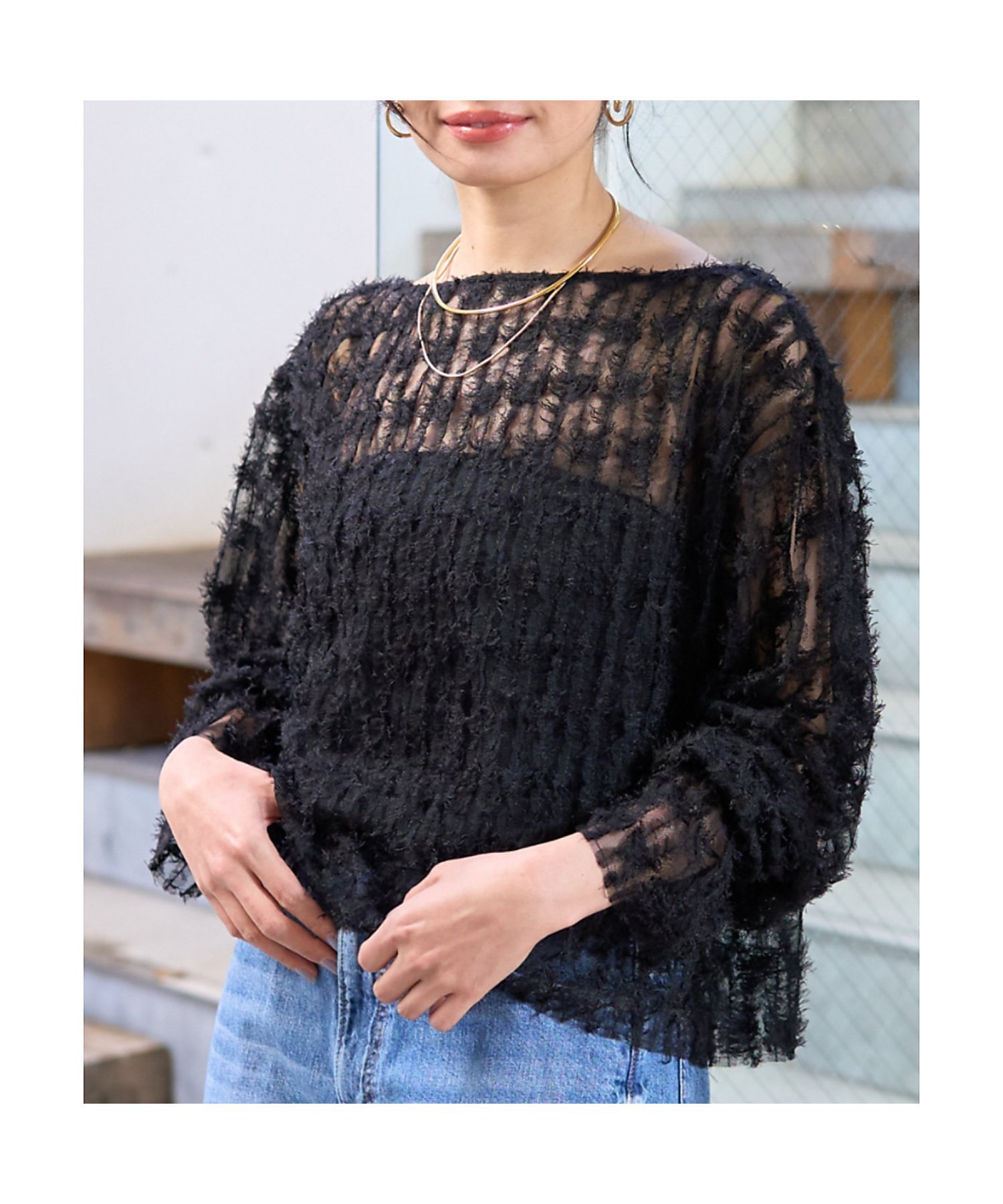 Rouge vif la cle｜【一部店舗限定】フェザーチュールブラウス