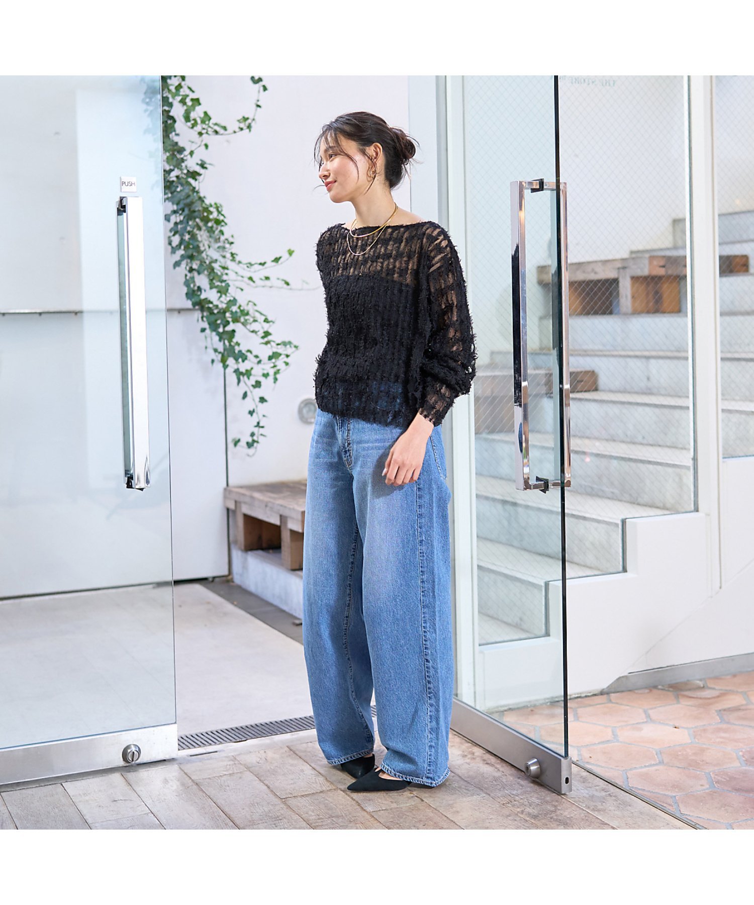 Rouge vif la cle｜【一部店舗限定】フェザーチュールブラウス