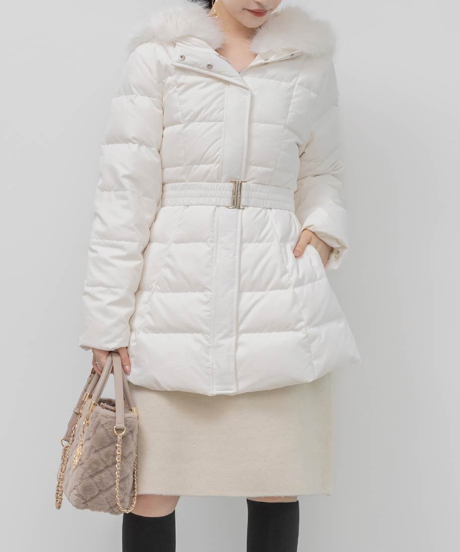 RANDA｜ゴムベルト付きウエストシェイプダウンコート | Rakuten