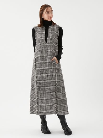 Mila Owen｜【セットアイテム】リブニットセットレイヤードツイード