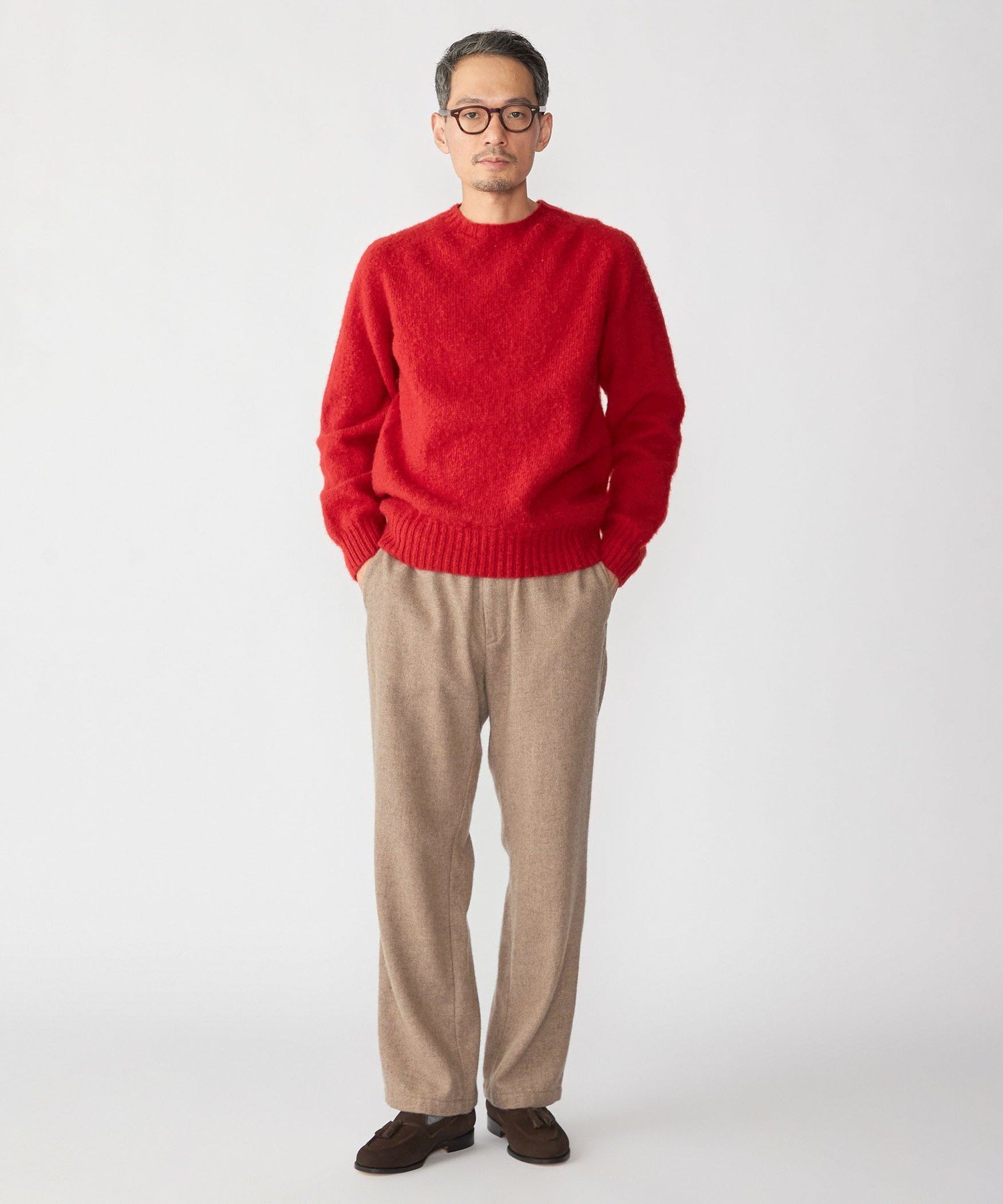 SHIPS｜【SHIPS別注】HARLEY OF SCOTLAND: ウール シャギー クルー