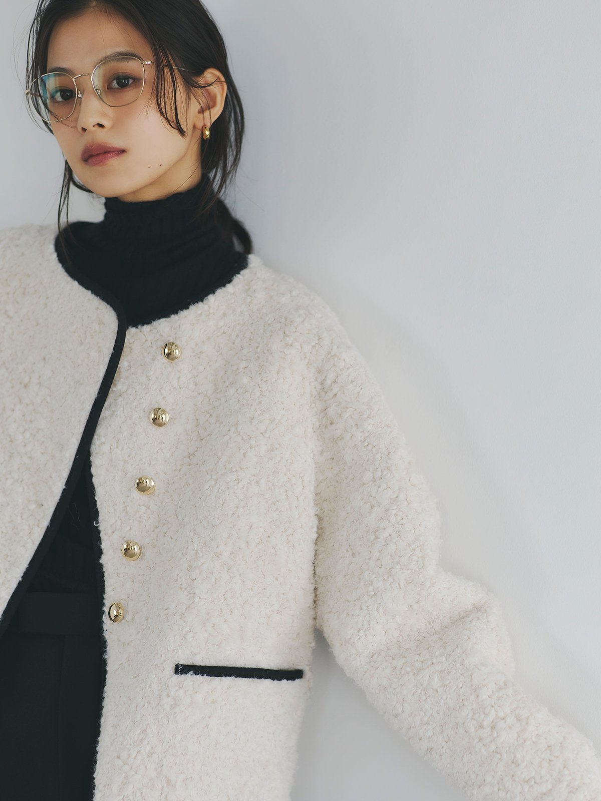 anuans｜ECOPELパイピングボアジャケット | Rakuten Fashion(楽天