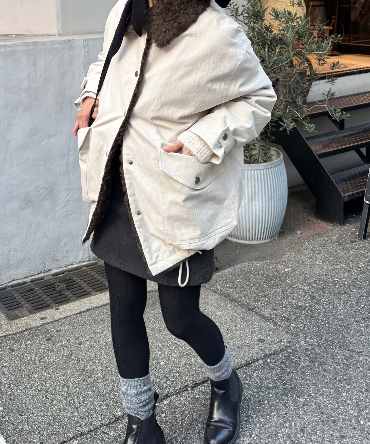 CANAL JEAN｜diggity 襟ボアハーフダウンコート | Rakuten Fashion