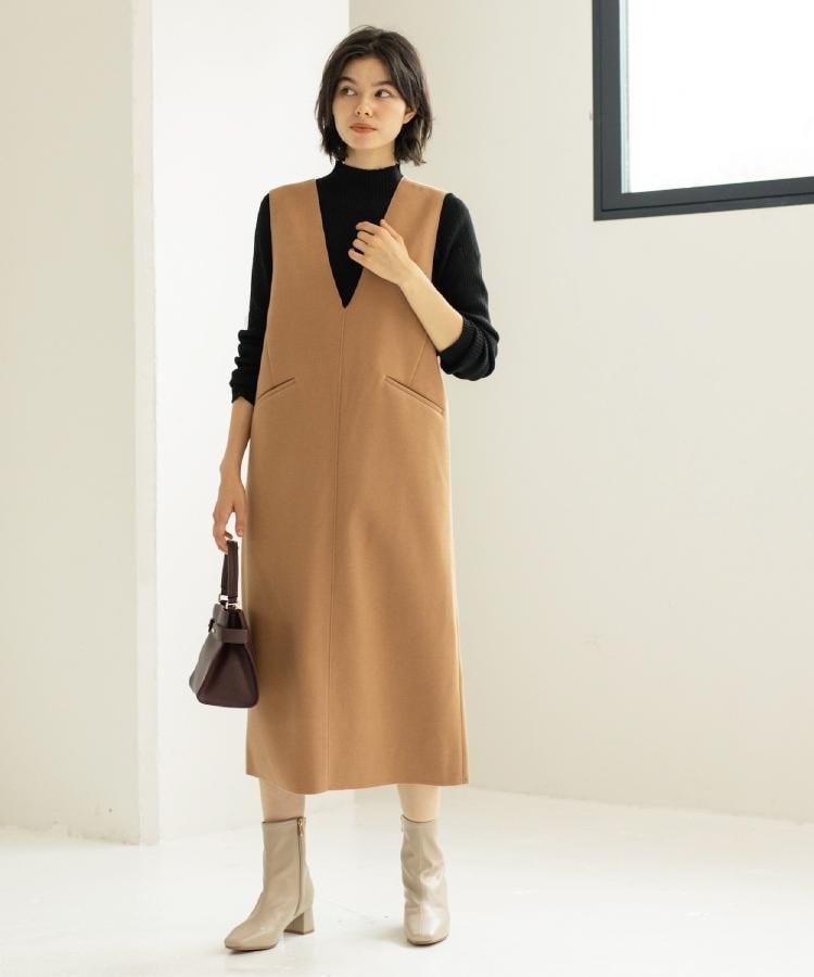 OPAQUE.CLIP｜ウールライクジャンパードレス【洗濯機洗い可