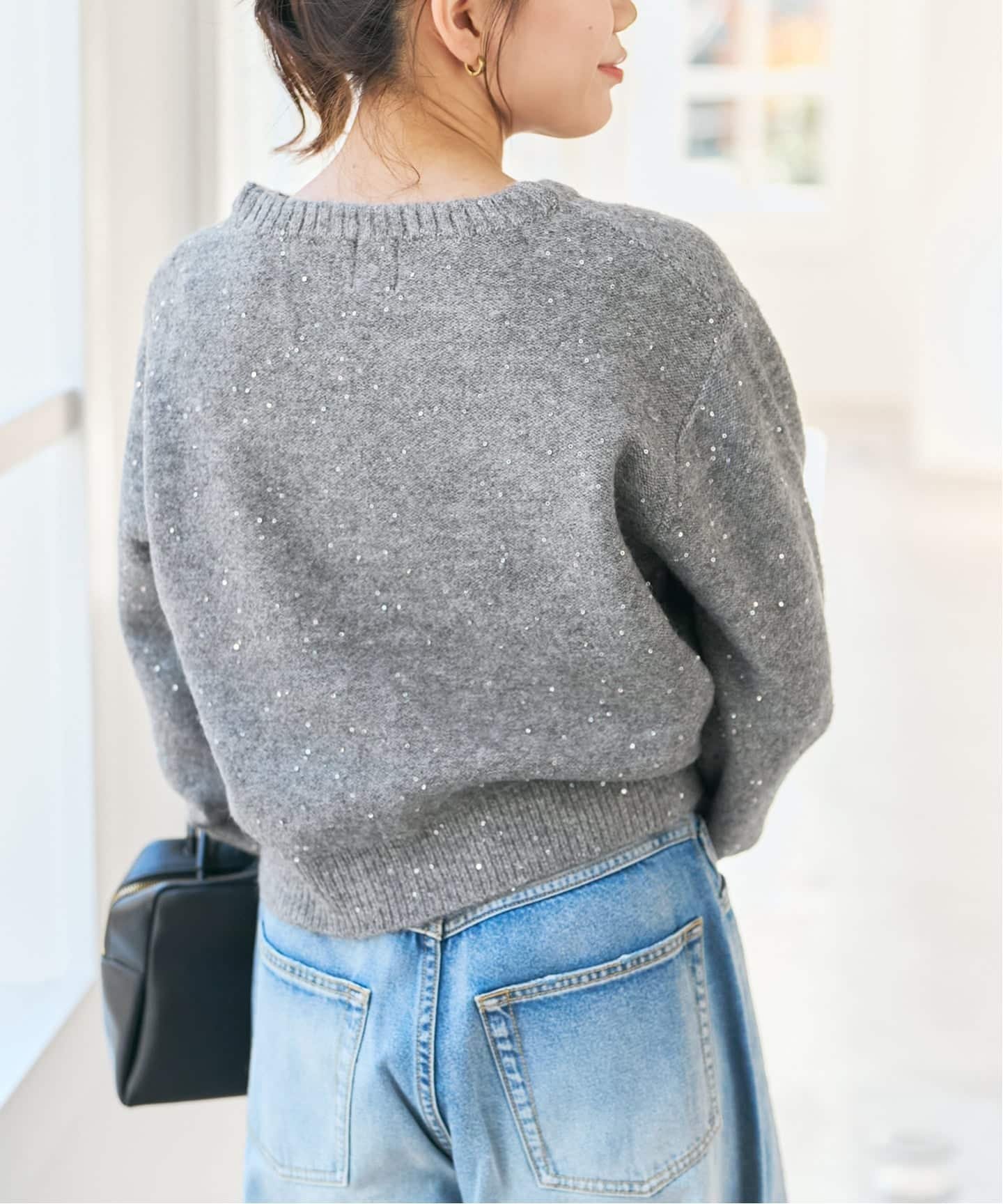 Spick & Span｜《新色有り / 追加》スパンコールショート丈ニット