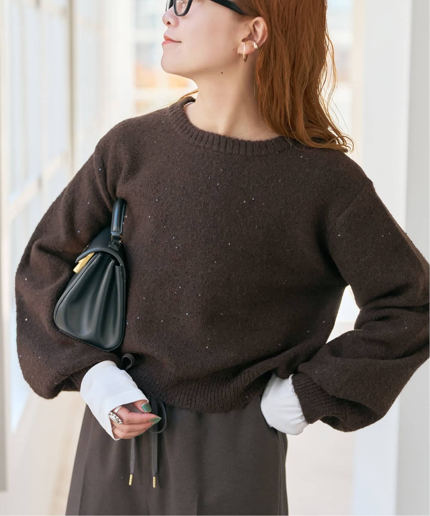 Spick & Span｜《新色有り / 追加》スパンコールショート丈ニット