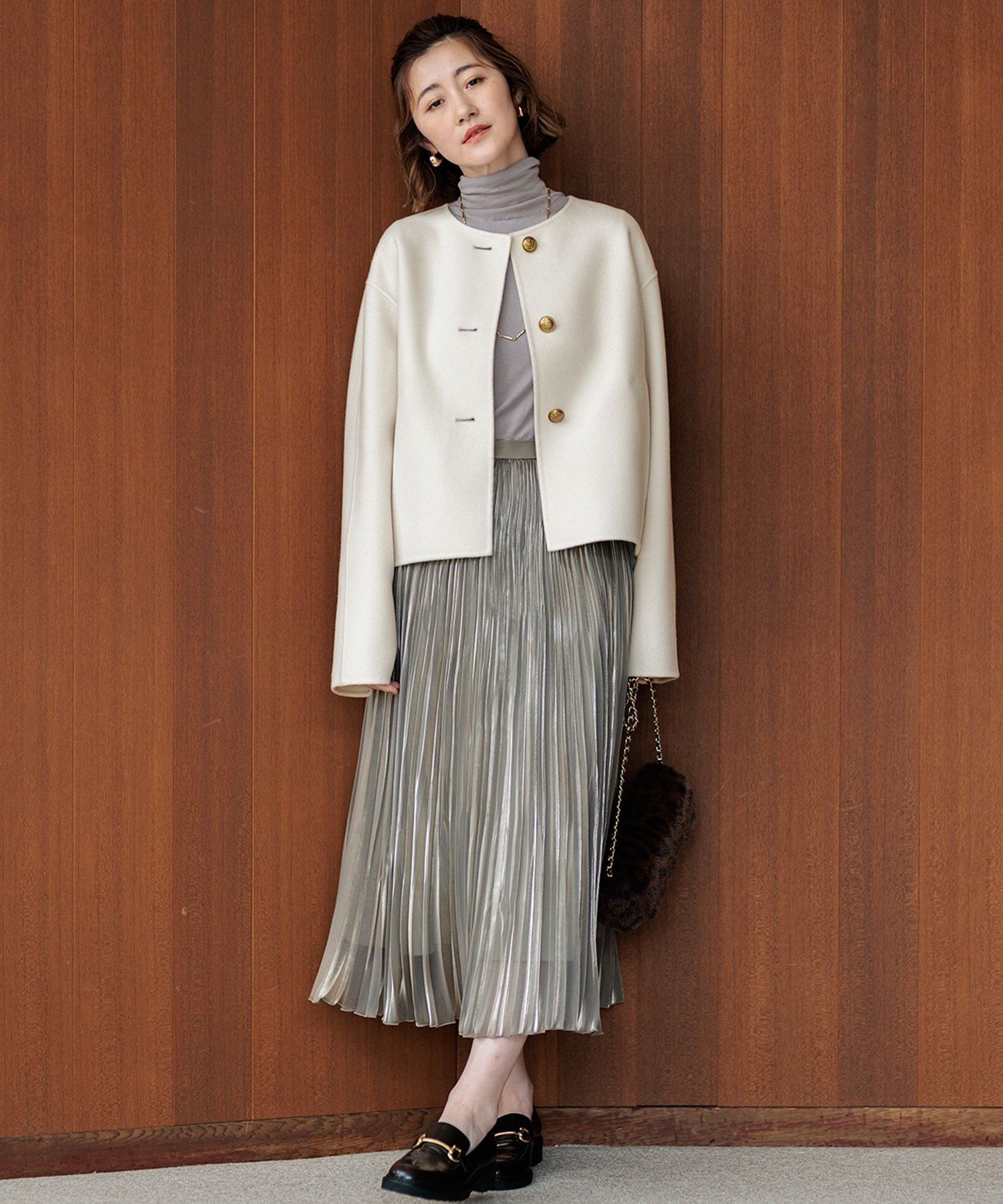 23区｜シャイニー プリーツスカート | Rakuten Fashion(楽天