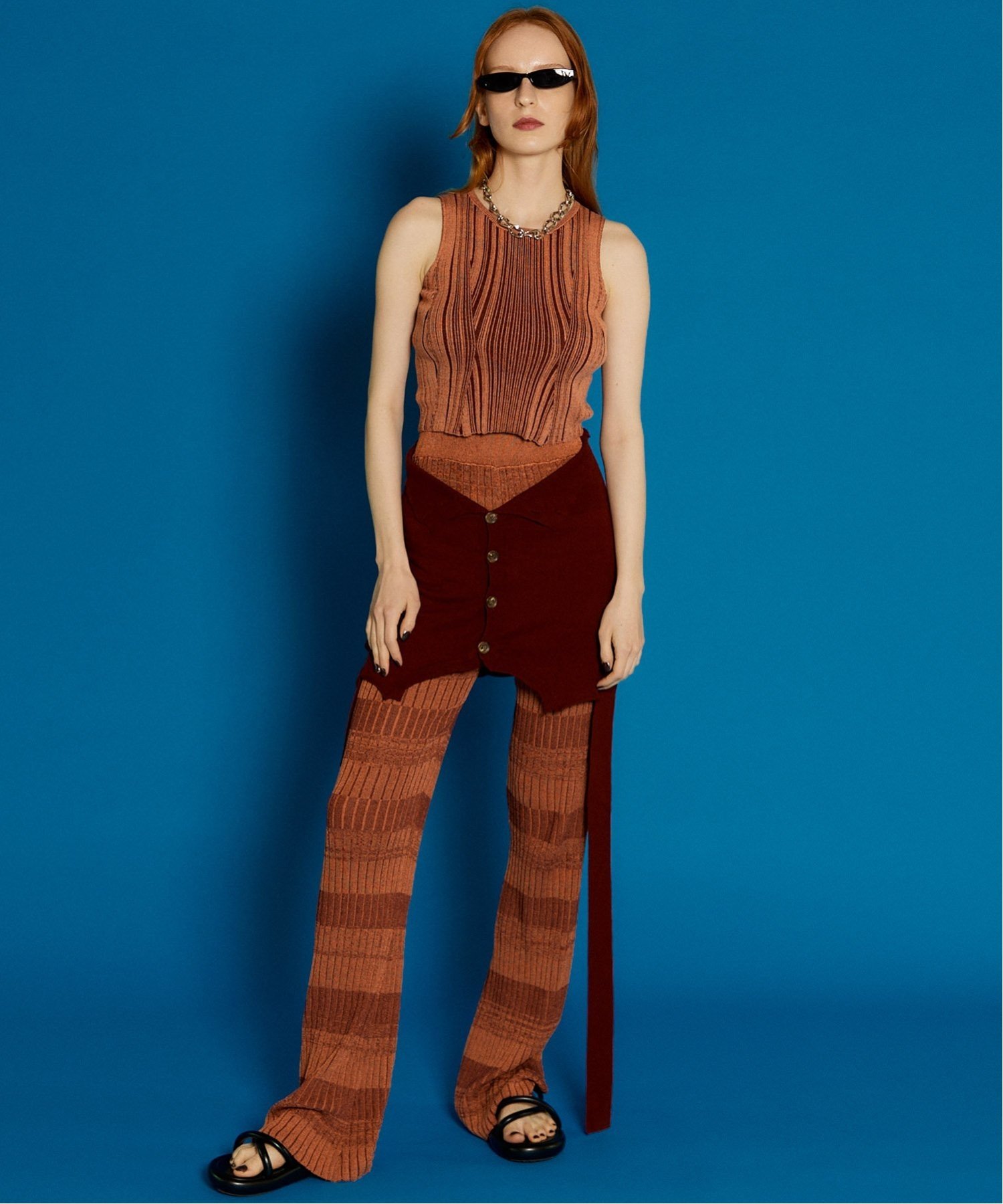 MAISON SPECIAL｜カーディガンレイヤードニットパンツ | Rakuten