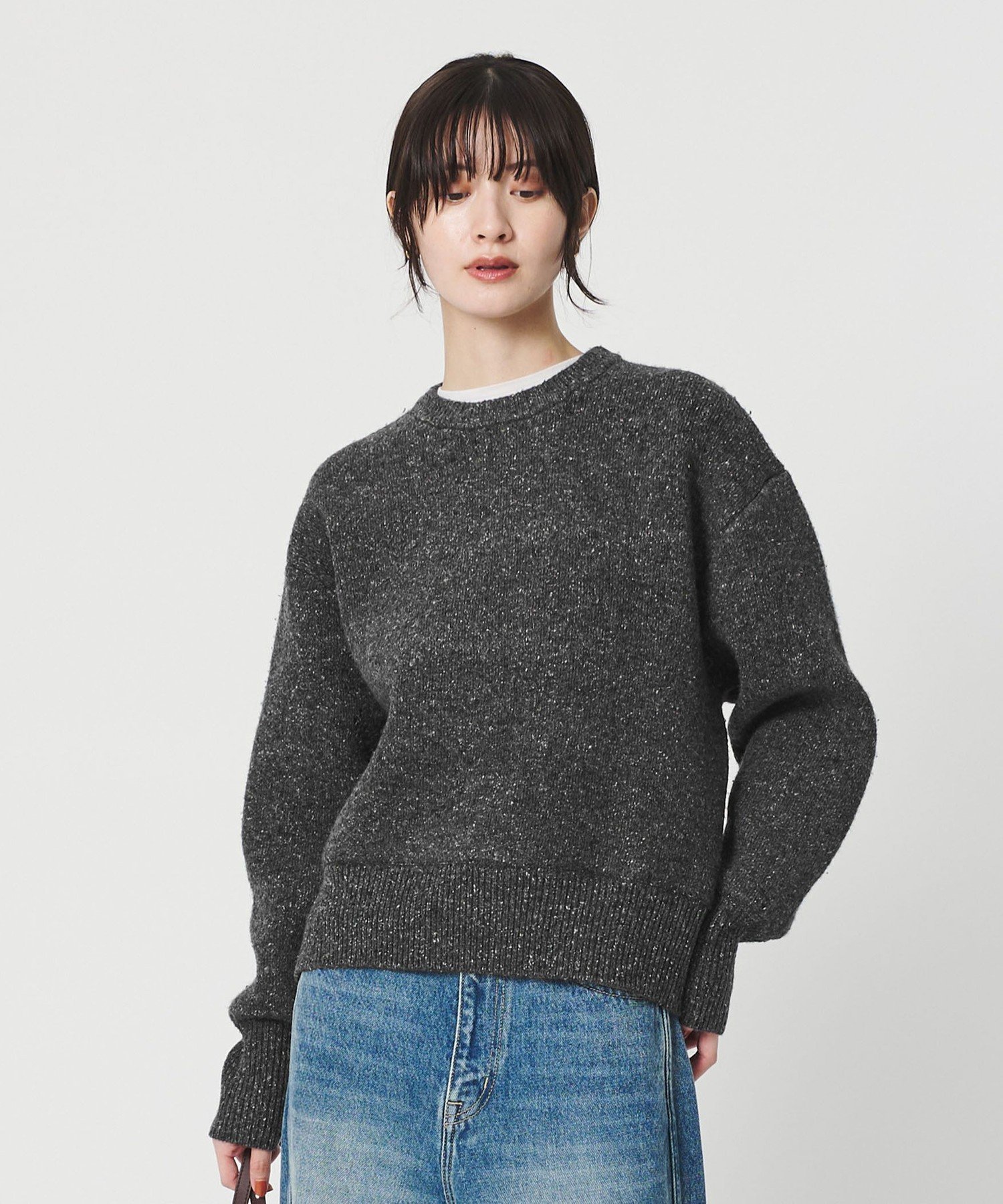 BEAUTY&YOUTH UNITED ARROWS｜ウールブレンド シルクネップ ニットプル