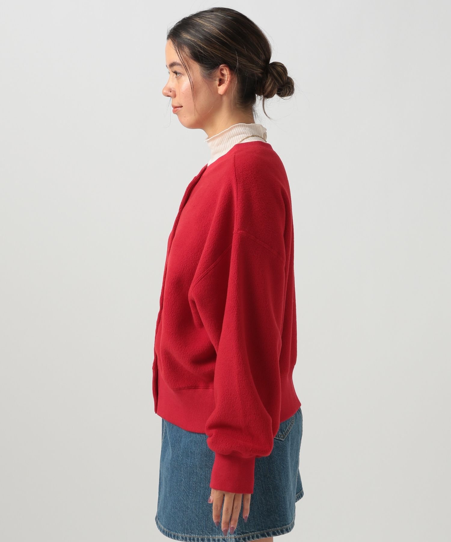 BAYFLOW｜[前後で着られる]2WAYフリースショートカーディガン