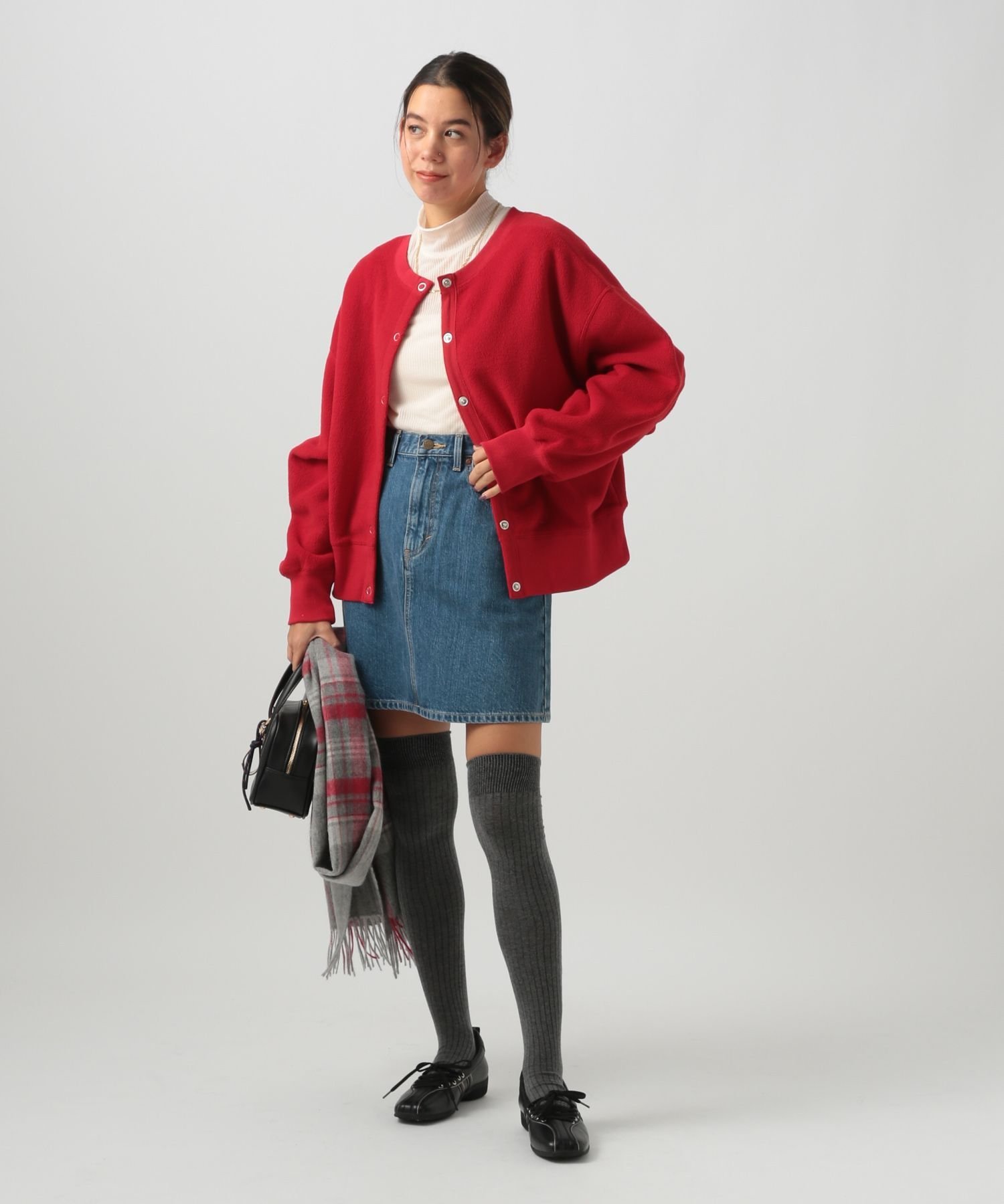 BAYFLOW｜[前後で着られる]2WAYフリースショートカーディガン