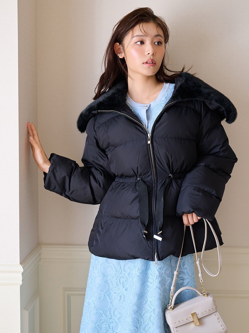 CELFORD｜【撥水加工】ファー襟付きキルティングショートコート