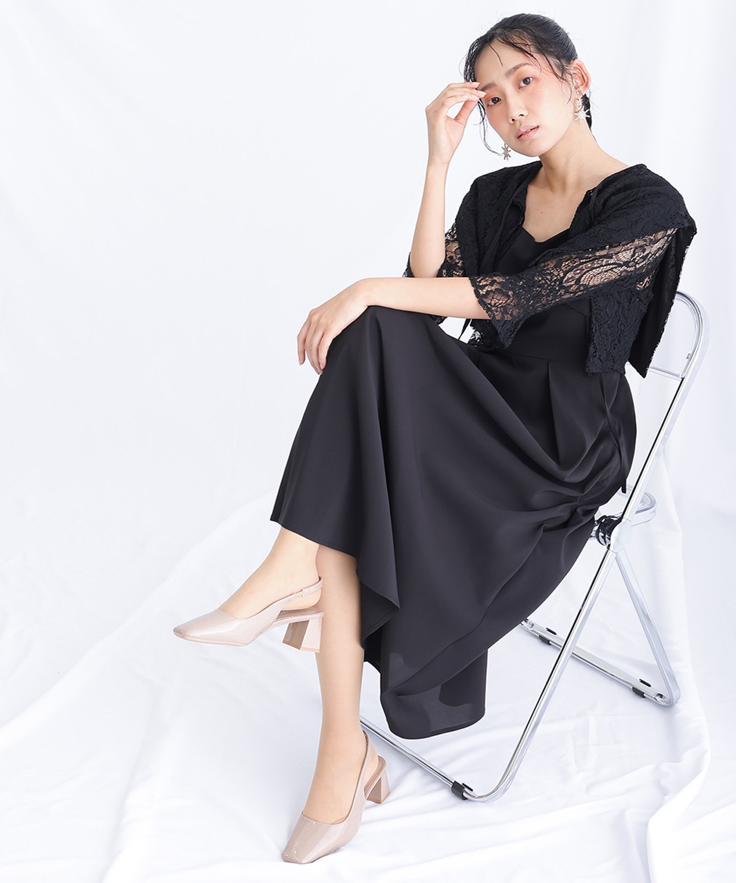 PourVous｜レースボレロセットドレス結婚式パーティードレスお呼ばれ