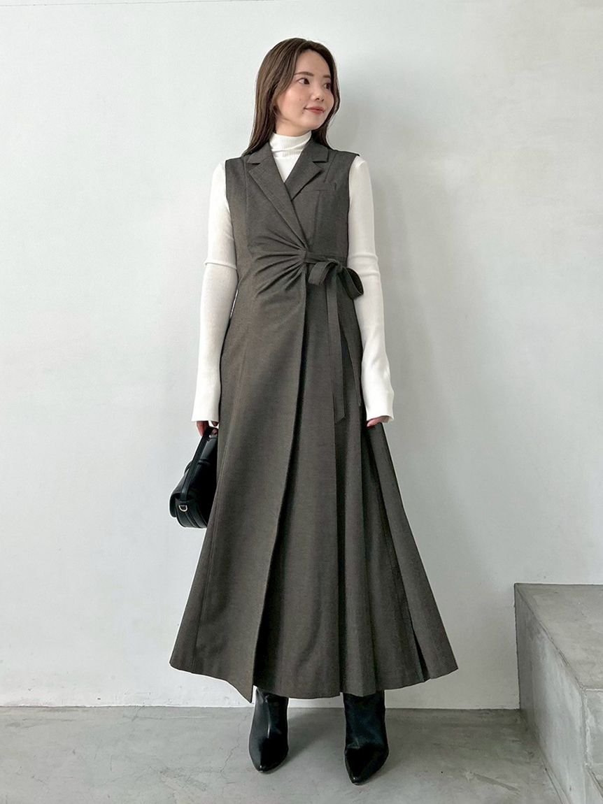 SNIDEL｜Sustainableサイドプリーツテーラードワンピース | Rakuten