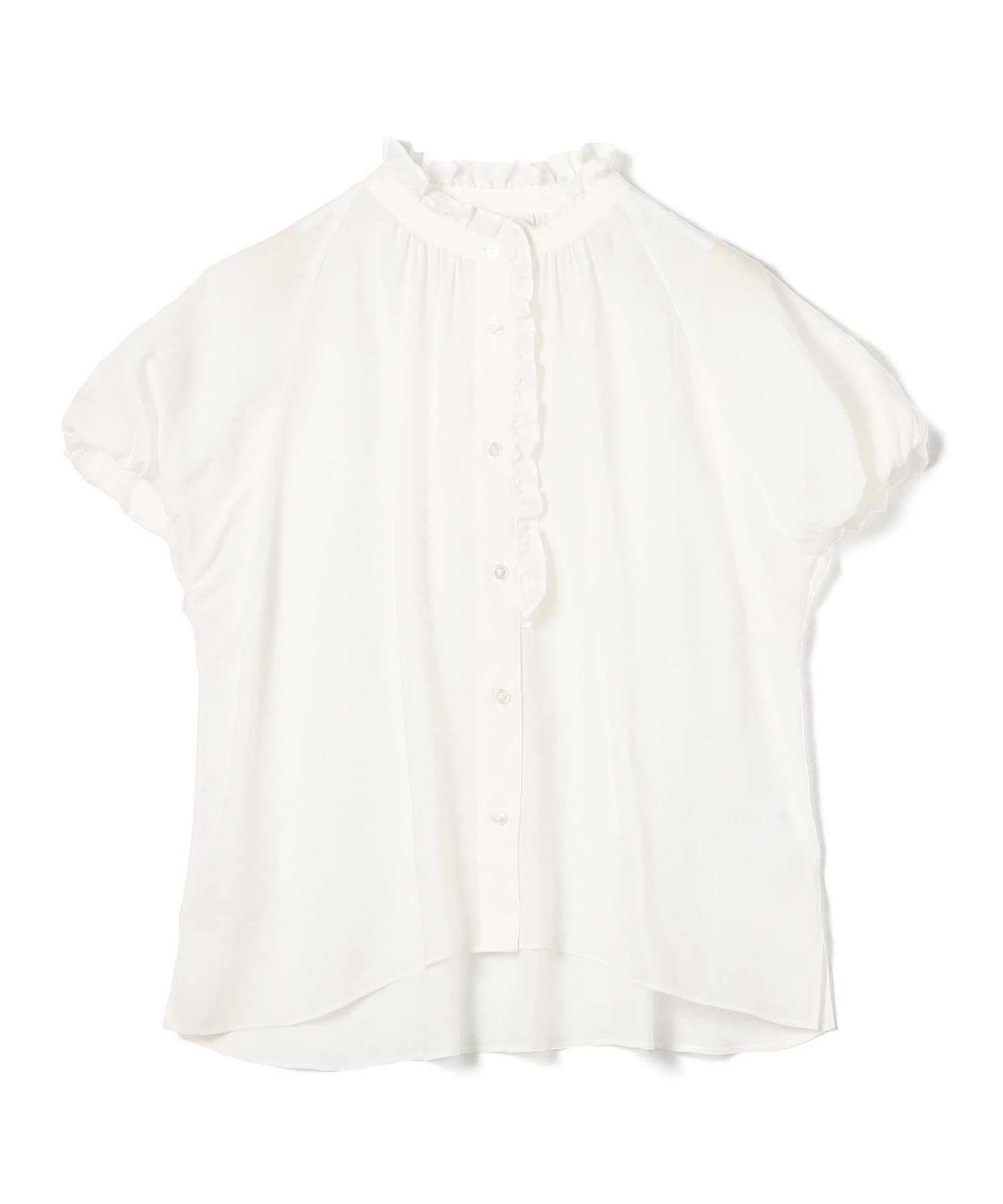 TOMORROWLAND｜スムースラミー フリルカラーブラウス | Rakuten