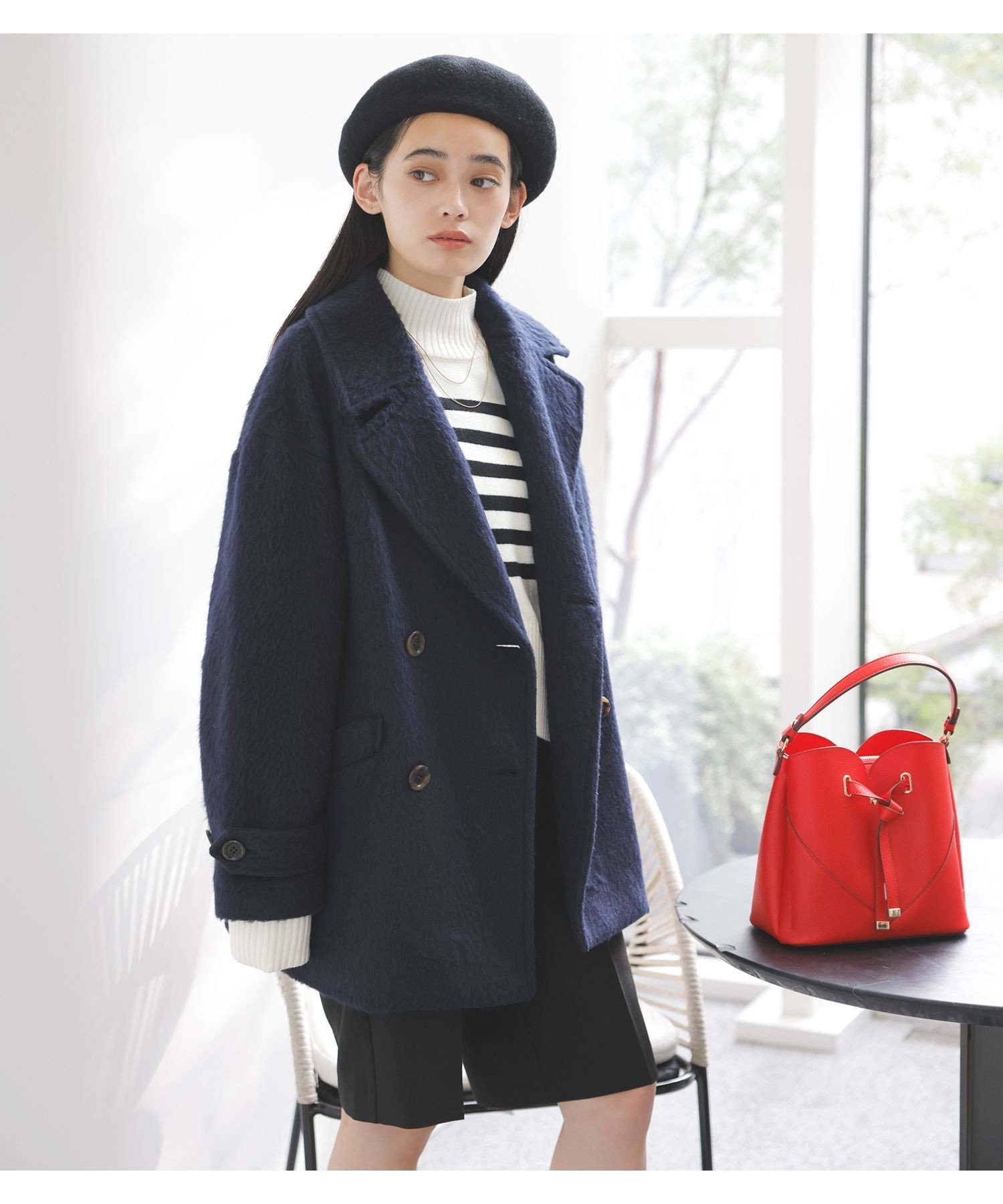 VIS｜シャギーミディ丈Pコート | Rakuten Fashion(楽天ファッション