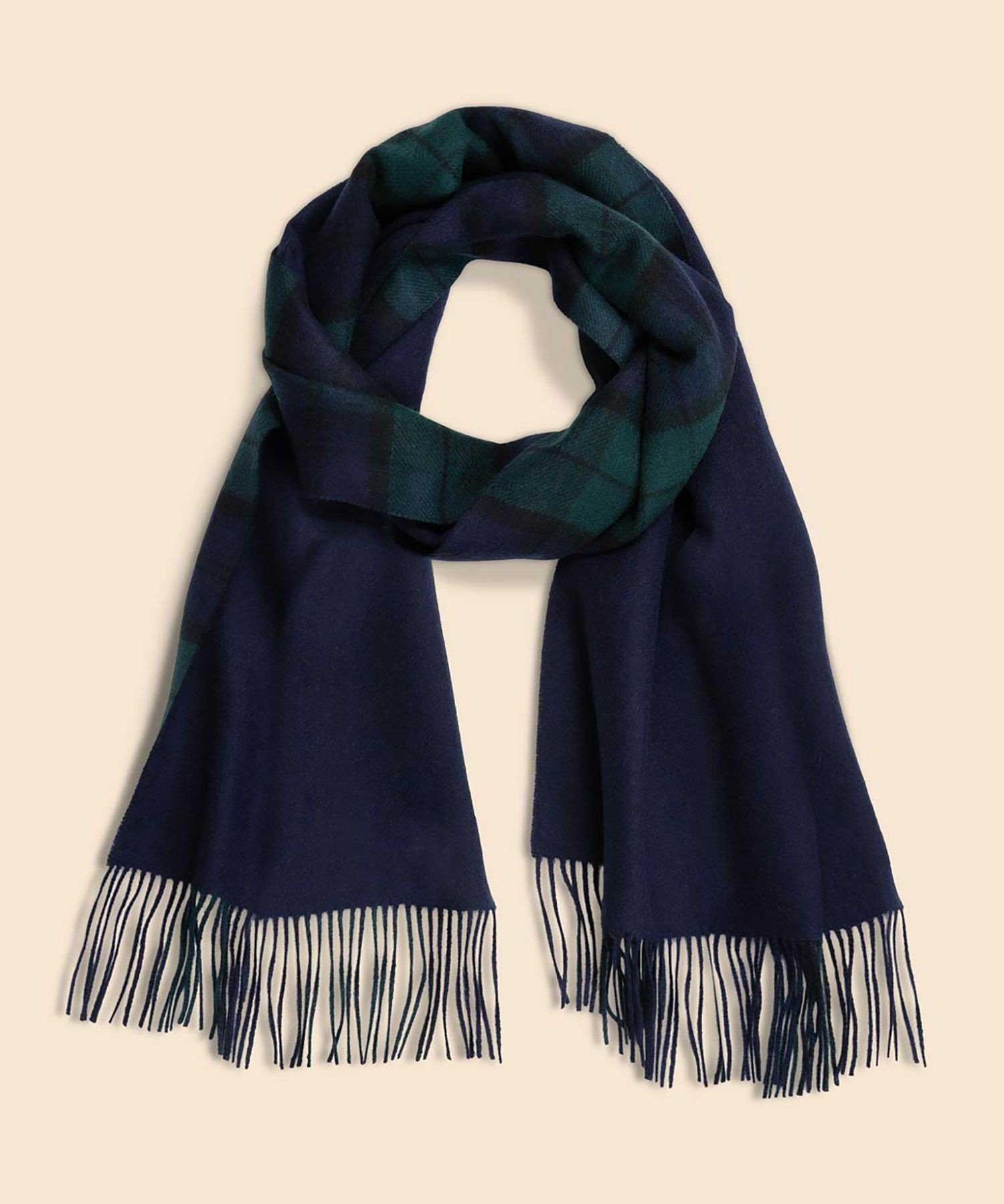 Brooks Brothers｜カシミヤ ブラックウォッチ ダブルフェイス マフラー