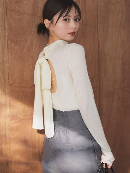 SNIDEL｜バックオープンニットプルオーバー | Rakuten Fashion(楽天