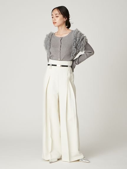 FRAY I.D｜ショルダーチュールフリルニットカーディガン | Rakuten