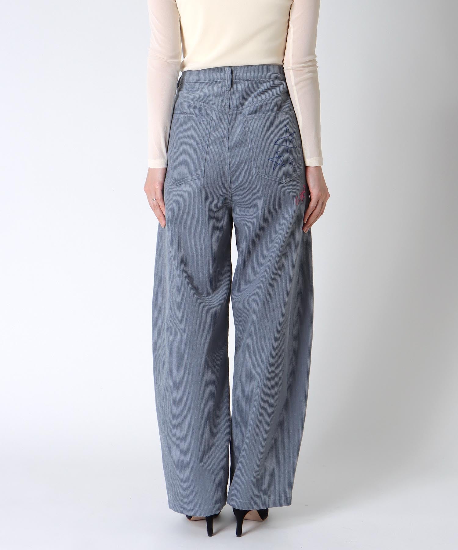 Three Four Time｜Three Four Time/落書き刺繍コーデュロイパンツ