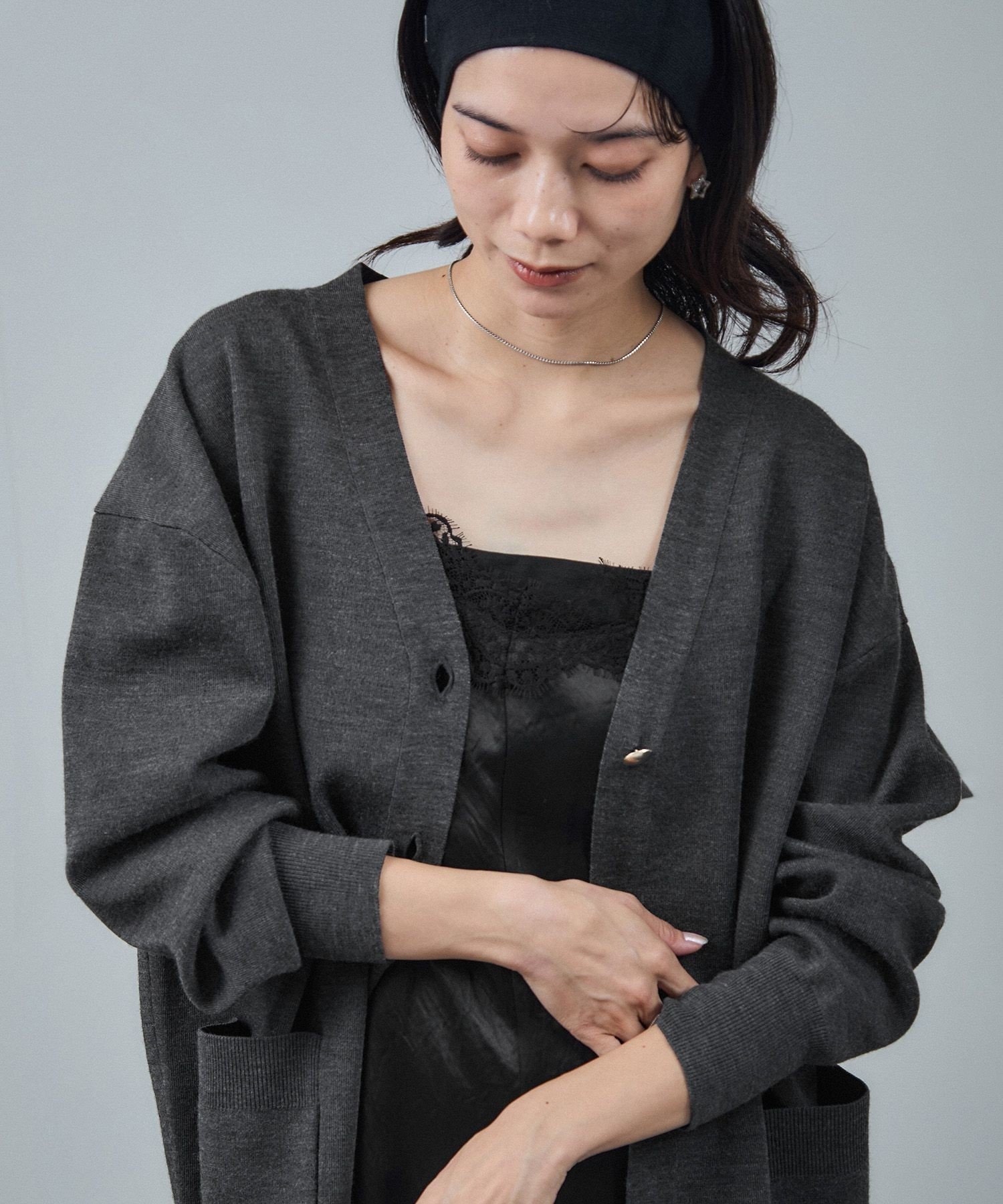 SALON adam et rope'｜ウールVネック金ボタンカーディガン | Rakuten