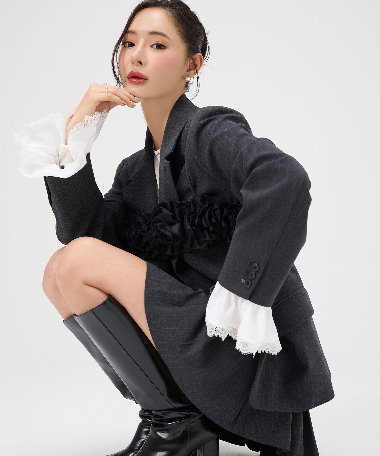 EIMY ISTOIRE｜レーストリムカフステーラリングジャケット | Rakuten