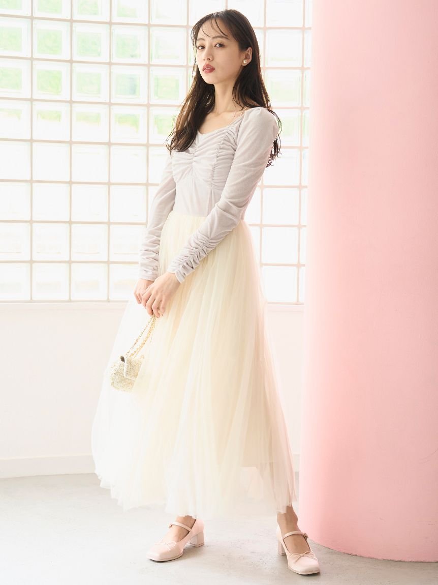 SNIDEL｜【Chacott】ベロア×チュールワンピース | Rakuten Fashion