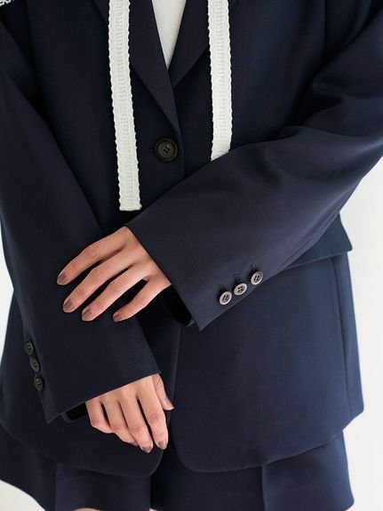 SNIDEL｜レースカラーテーラードジャケット | Rakuten Fashion(楽天