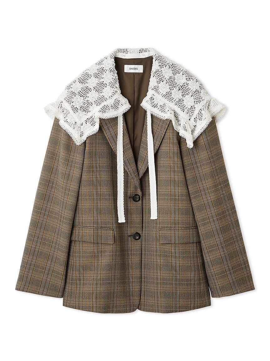 SNIDEL｜レースカラーテーラードジャケット | Rakuten Fashion(楽天