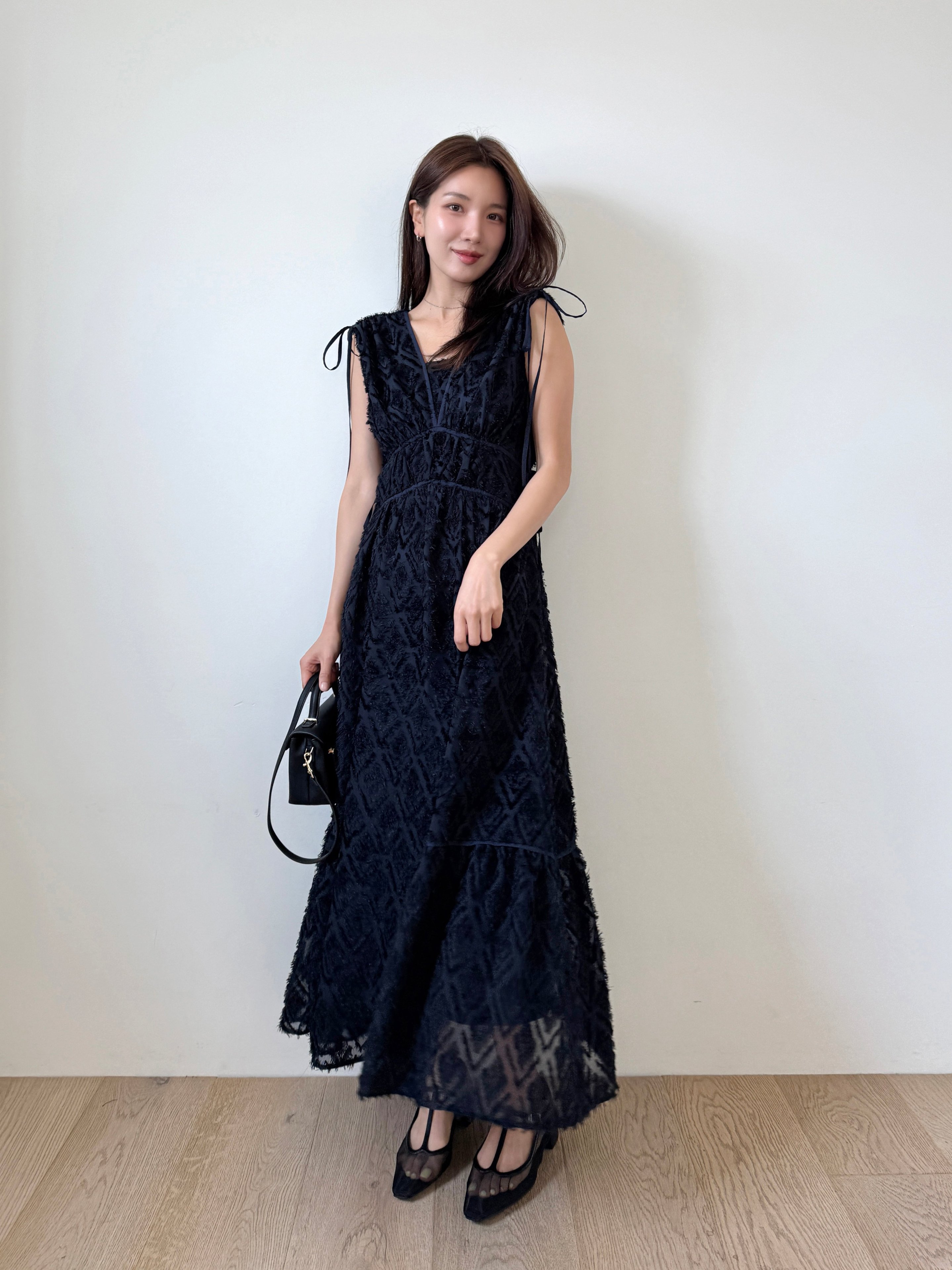 SNIDEL｜【00サイズあり】ジャガードドロストディティールワンピース