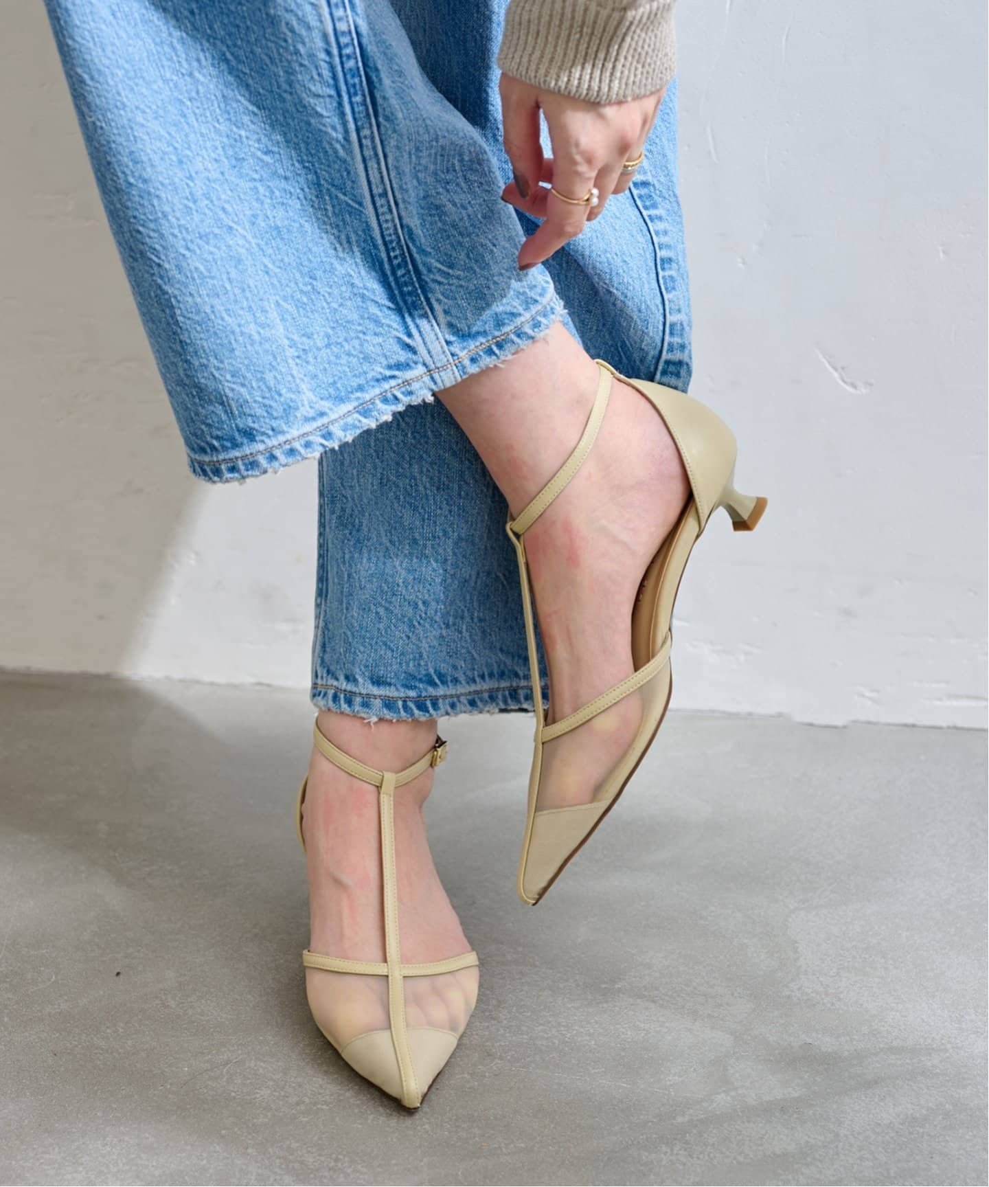 LE TALON｜《追加》3.5cmTストラップシアーパンプス | Rakuten Fashion