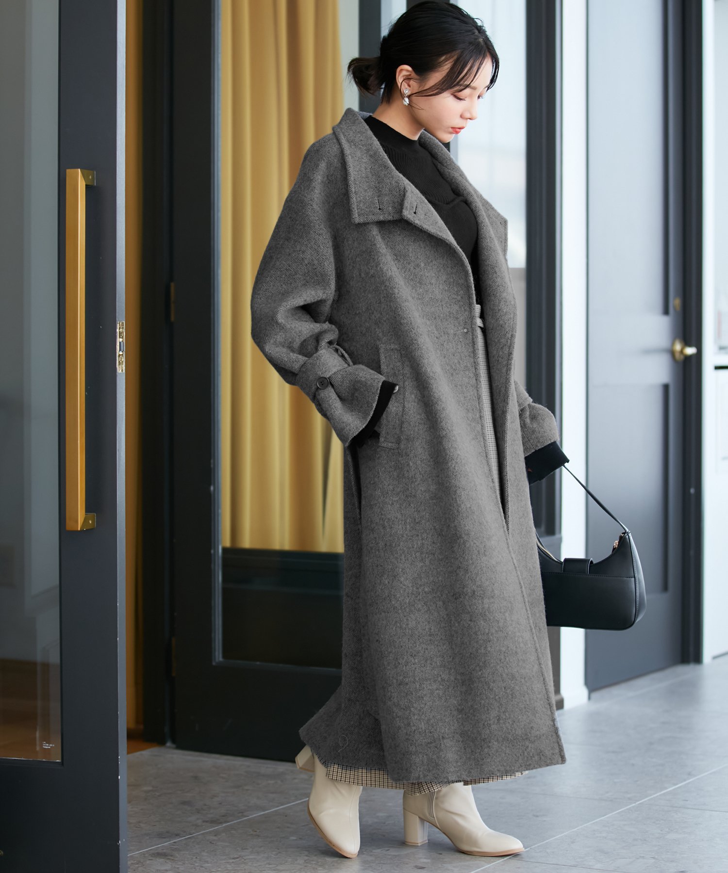 VIS｜【静電気防止】2WAY毛混シャギーロングコート | Rakuten Fashion