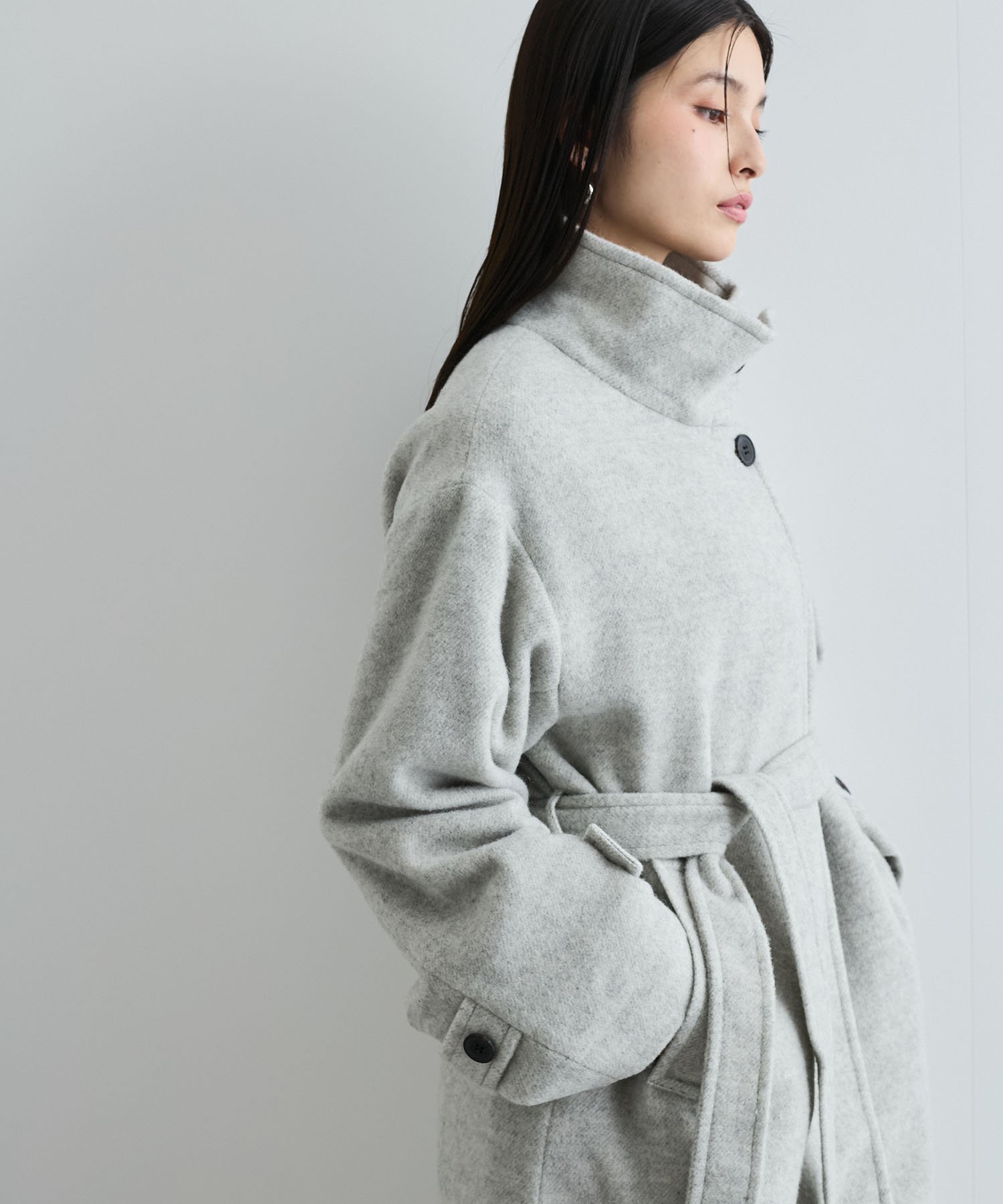 VIS｜【静電気防止】2WAY毛混シャギーロングコート | Rakuten Fashion