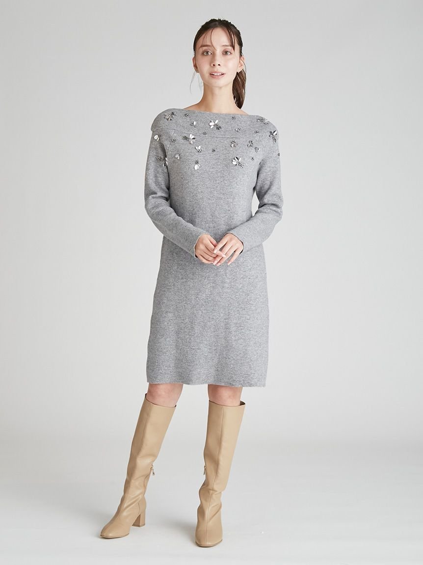 CELFORD｜ペタルビジューニットワンピース | Rakuten Fashion(楽天