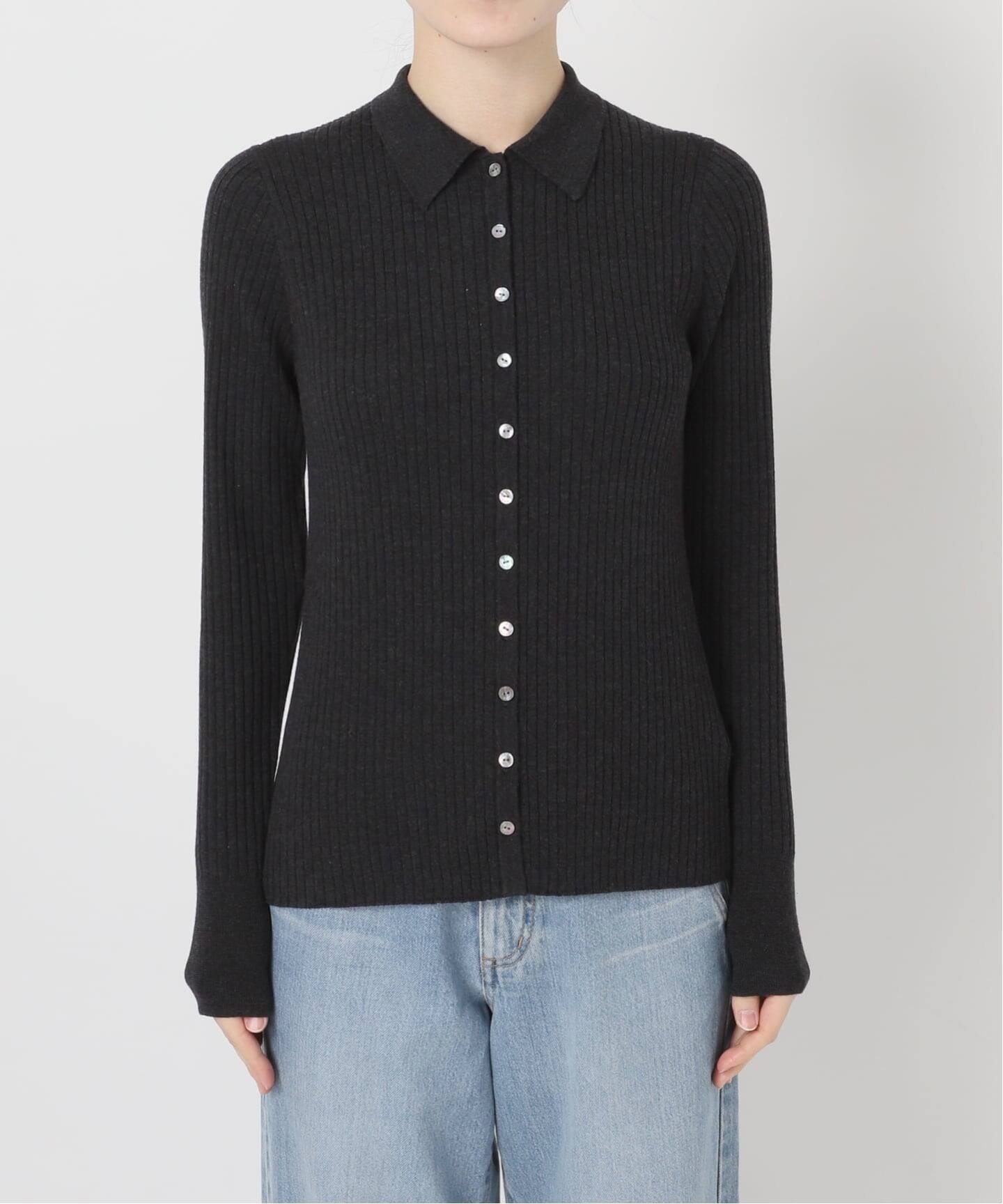 IENA｜EXメリノリブ ポロ襟カーディガン | Rakuten Fashion(楽天