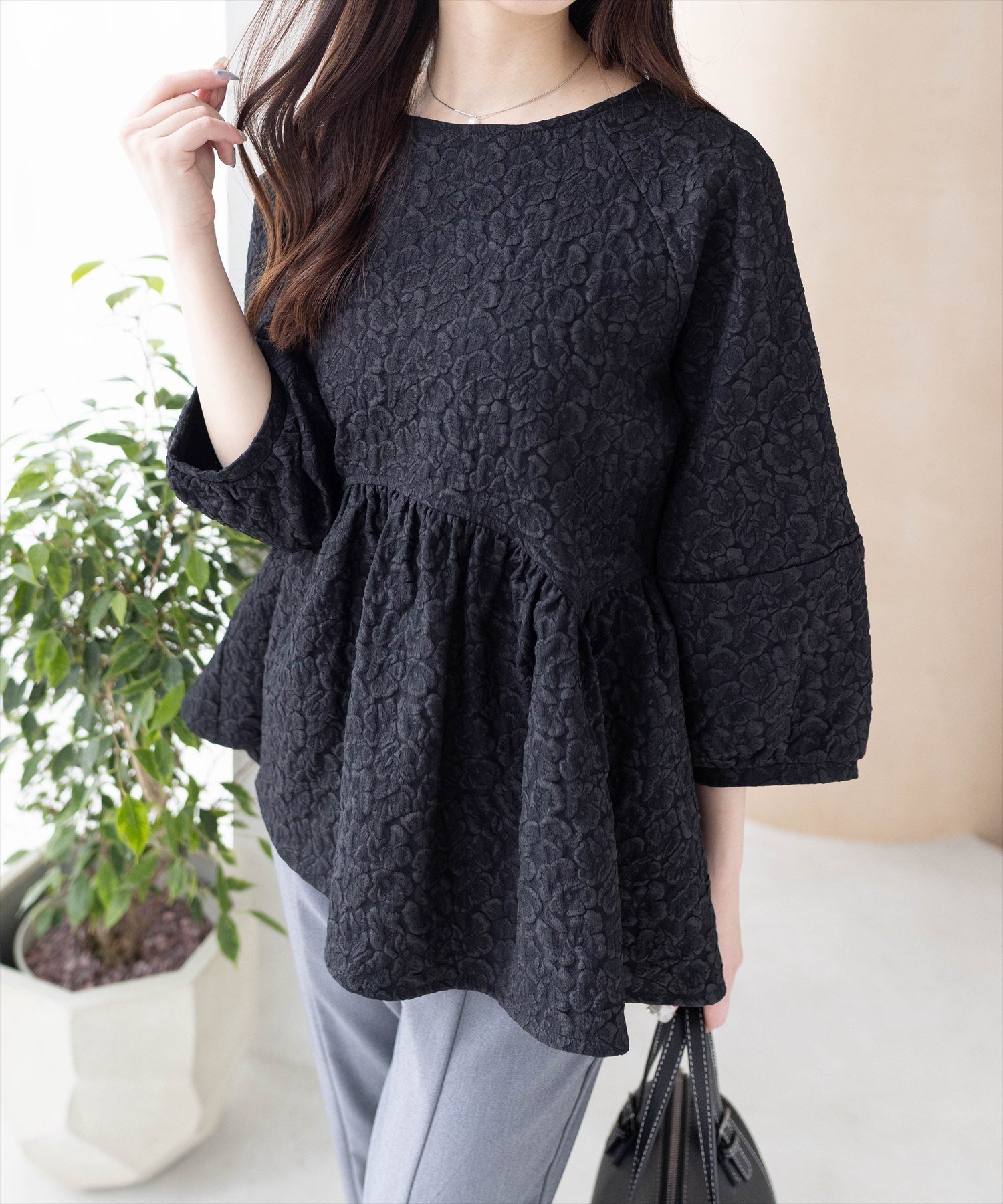 clear｜フクレジャガードペプラムブラウス | Rakuten Fashion(楽天