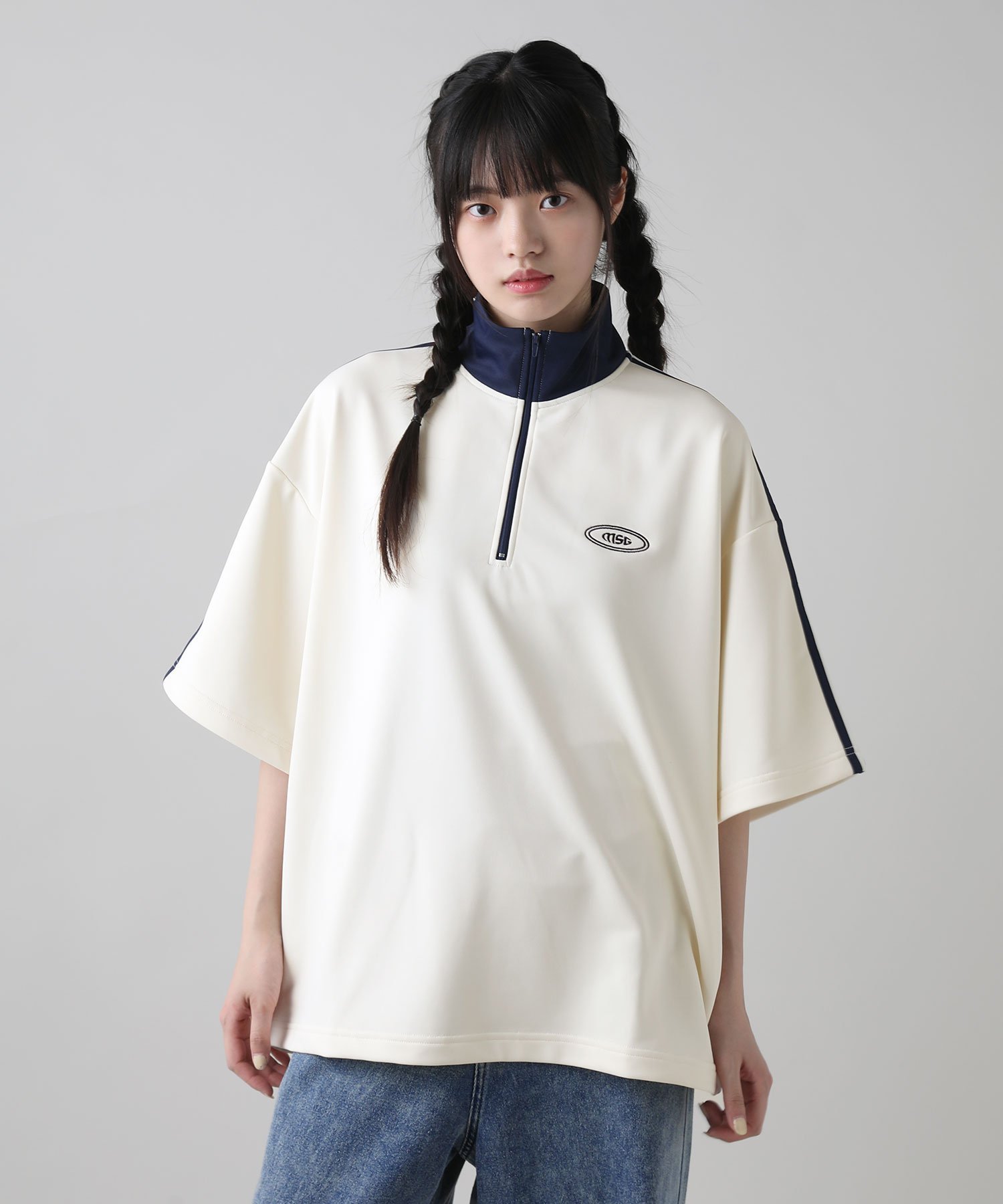 THE CASUAL｜ルーズシルエット配色/ラグラン切替ワンポイント刺繍