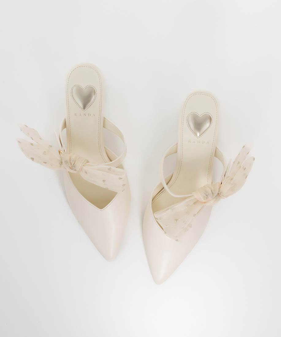 RANDA｜【HEART COLLECTION】2WAYハート刺繍リボンミュール | Rakuten