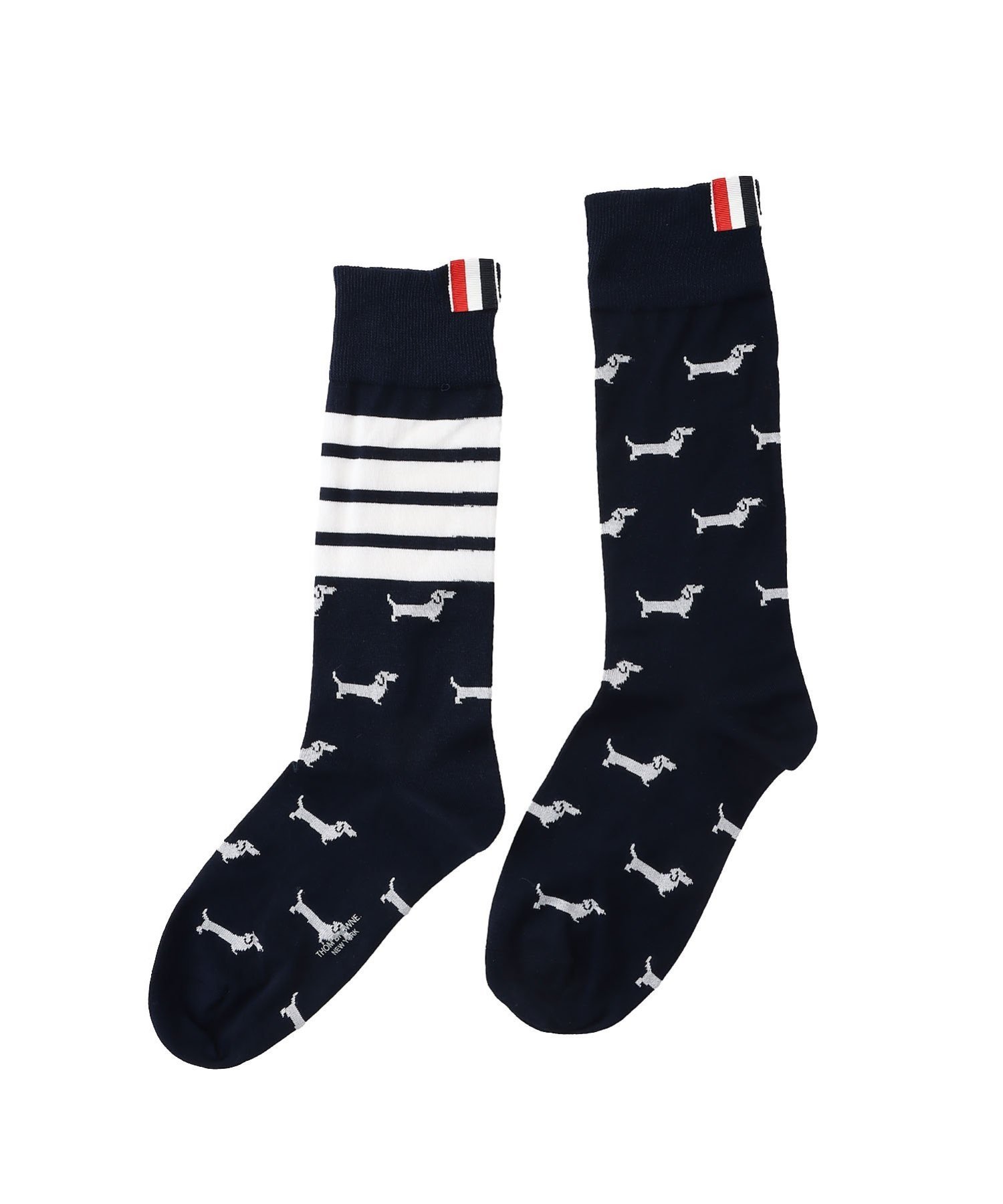 THOM BROWNE(トムブラウン)｜HECTOR MID CALF SOCKS | Rakuten Fashion