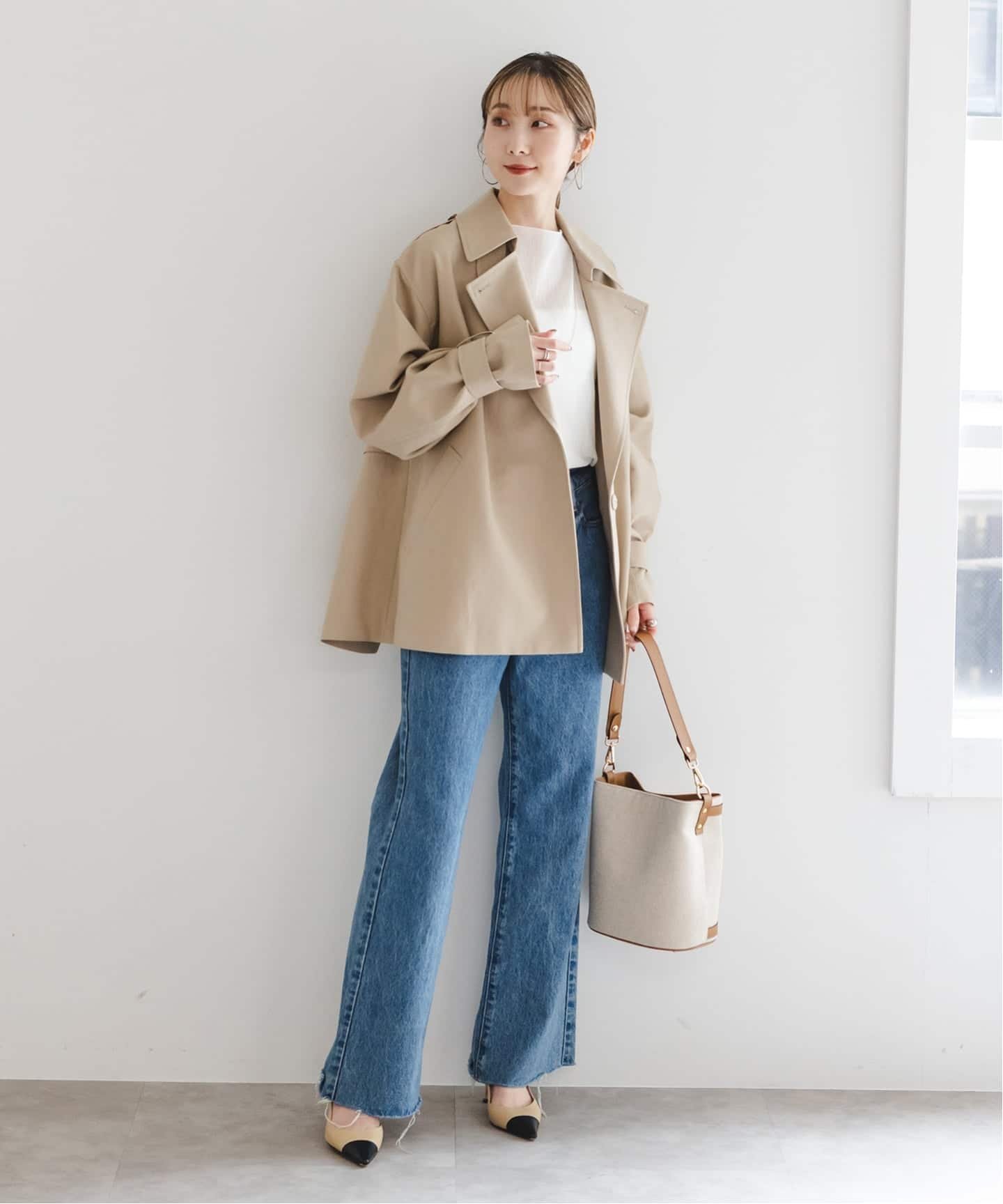 NOBLE｜《WEB限定追加》コットンダブルクロスハーフコート | Rakuten