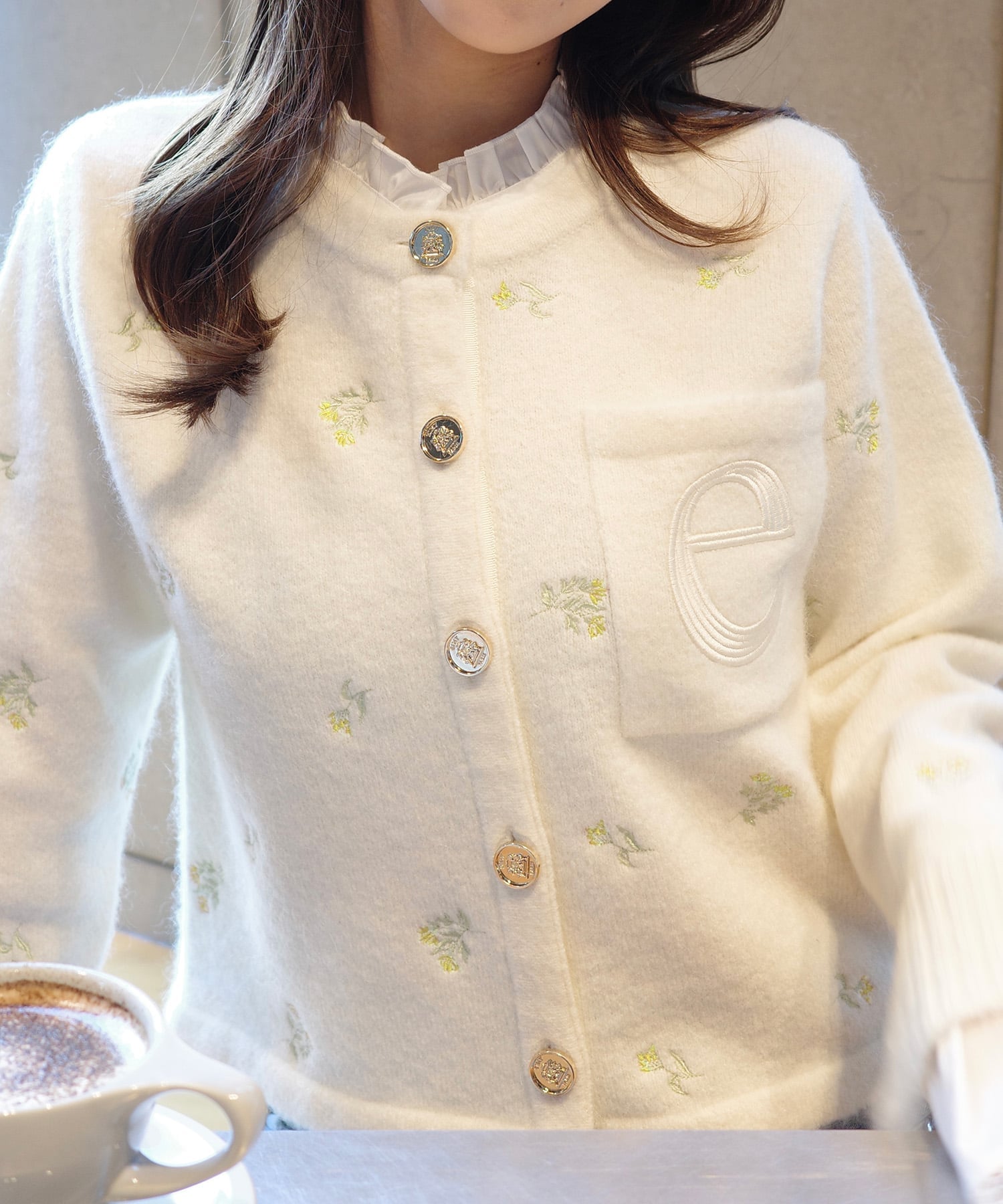 EIMY ISTOIRE｜Attachedcollrフラワーモチーフカーディガン | Rakuten